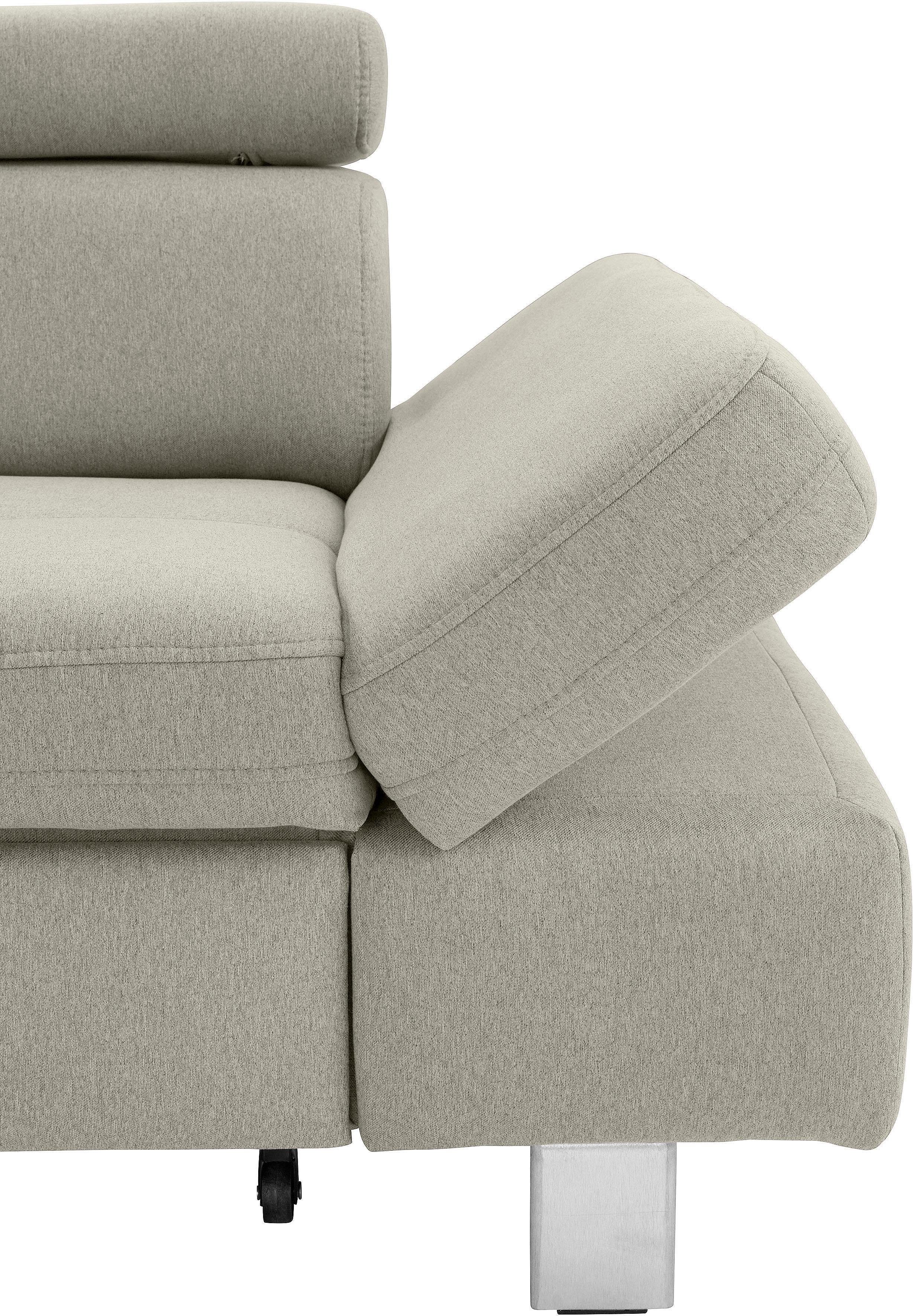 exxpo - sofa fashion Hoekbank Fiji, L-vorm met verstelbare hoofdsteun resp. rugleuning, naar keuze met slaapfunctie