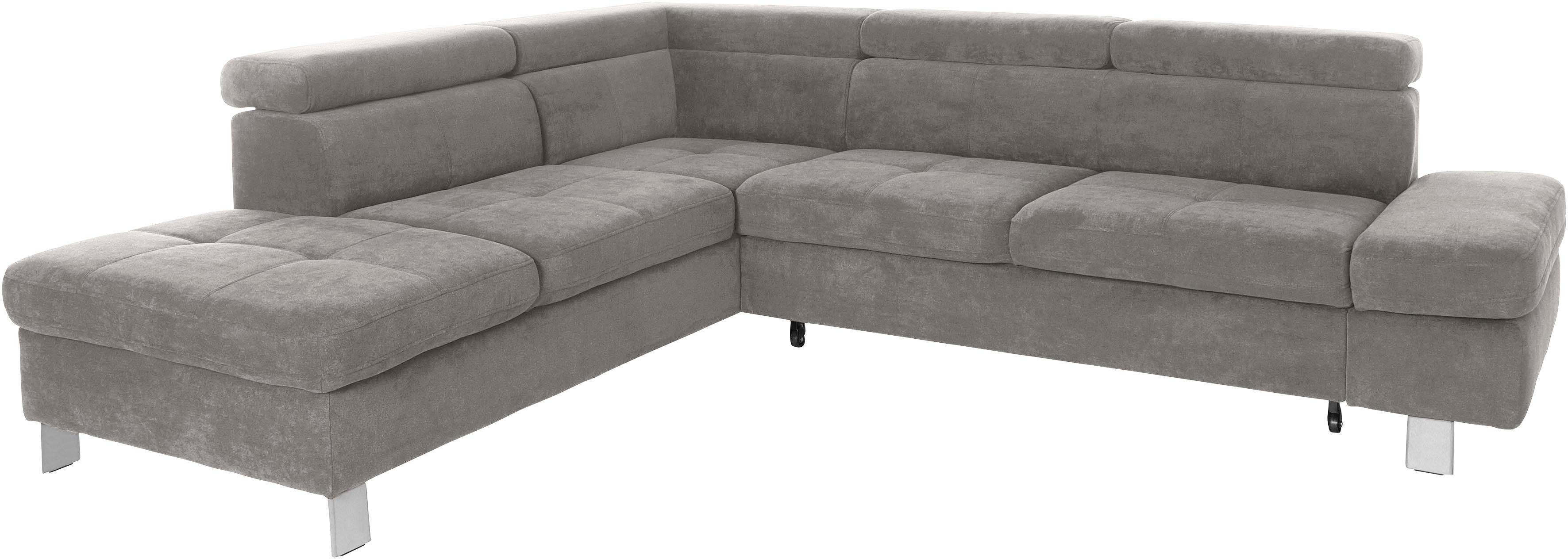 exxpo - sofa fashion Hoekbank Fiji, L-vorm met verstelbare hoofdsteun resp. rugleuning, naar keuze met slaapfunctie