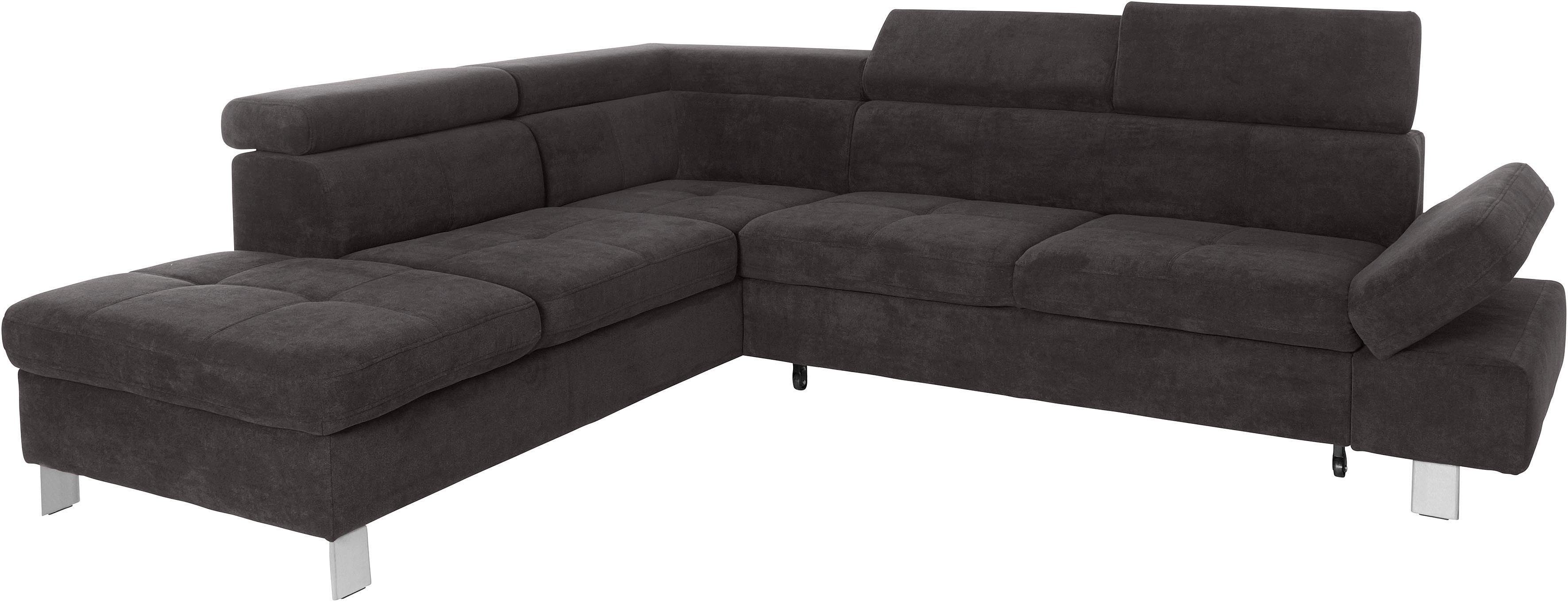 exxpo - sofa fashion Hoekbank Fiji, L-vorm met verstelbare hoofdsteun resp. rugleuning, naar keuze met slaapfunctie