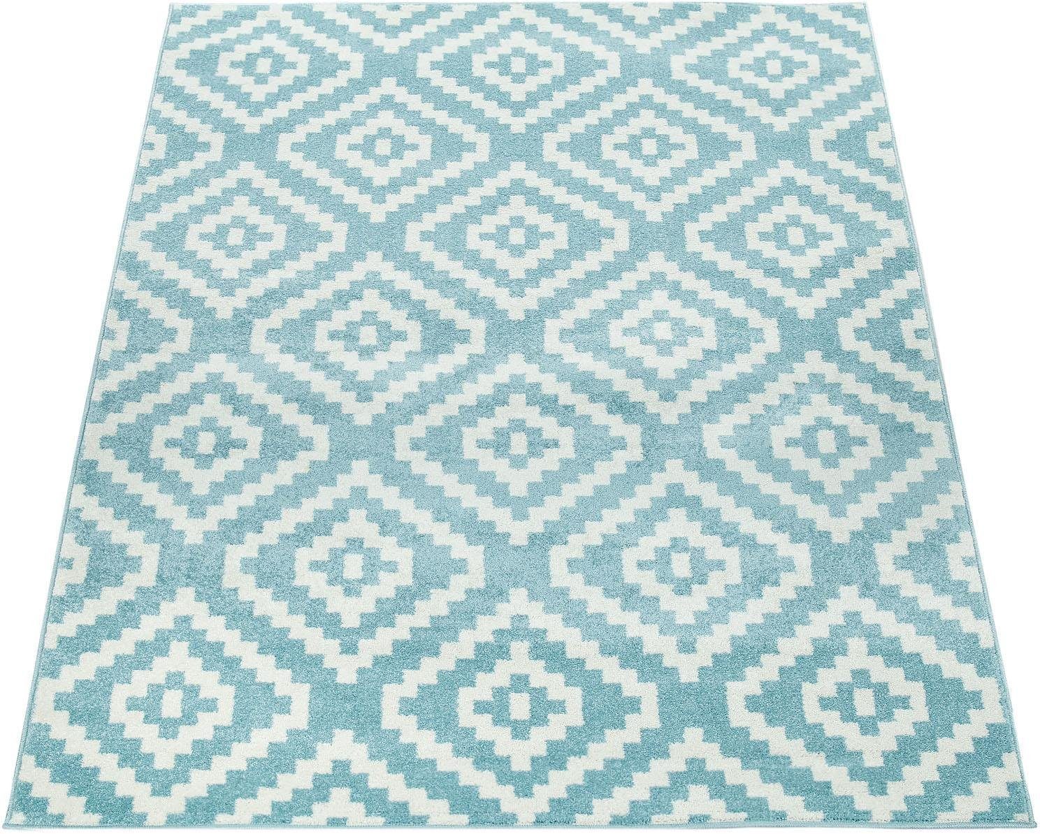 Paco Home Vloerkleed Stella 400 Korte pool, pastelkleuren, ruitendesign, woonkamer