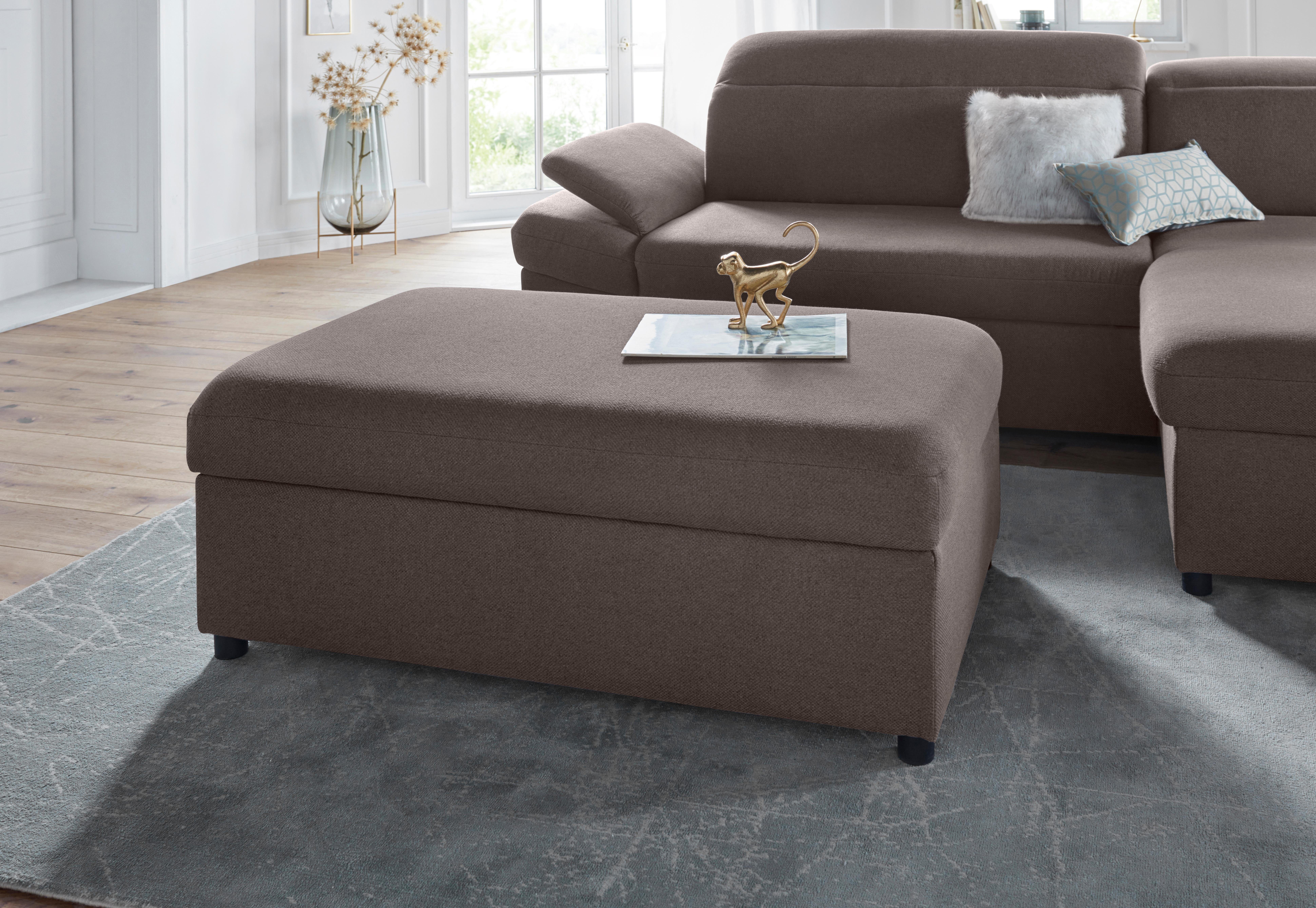 exxpo - sofa fashion Hocker Kyoto bankkruk met opbergvak onder de zitting hockers bruin