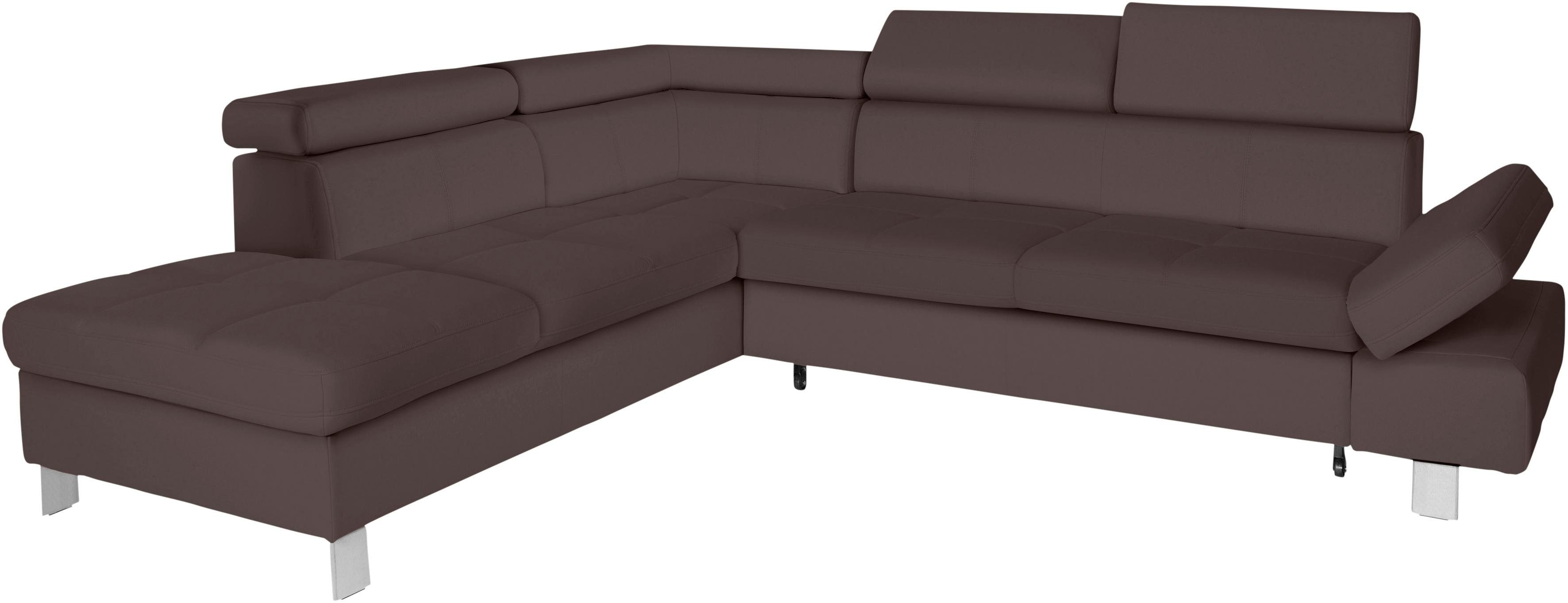 exxpo - sofa fashion Hoekbank Fiji, L-vorm met verstelbare hoofdsteun resp. rugleuning, naar keuze met slaapfunctie