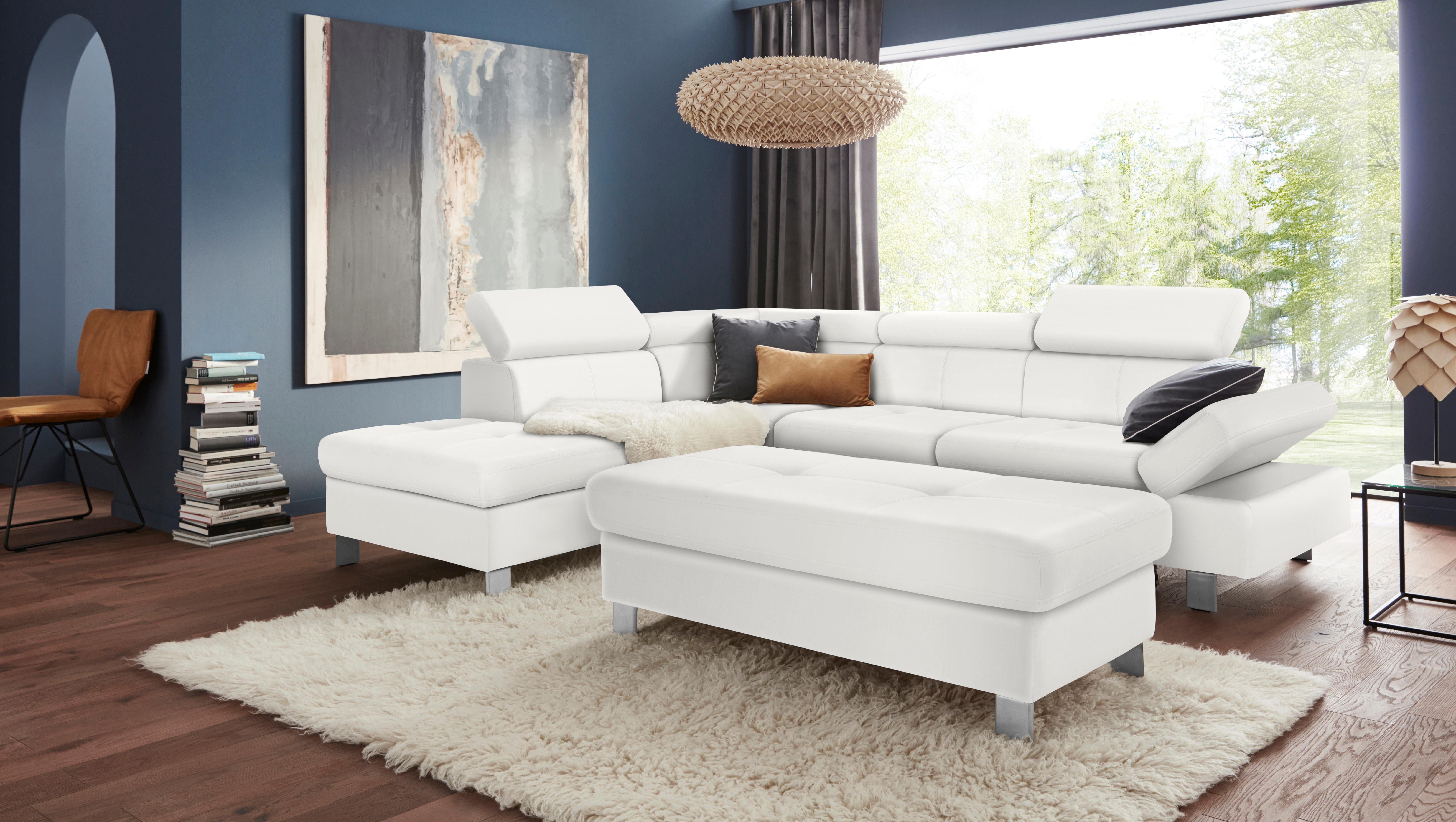 exxpo - sofa fashion Hoekbank Fiji, L-vorm met verstelbare hoofdsteun resp. rugleuning, naar keuze met slaapfunctie