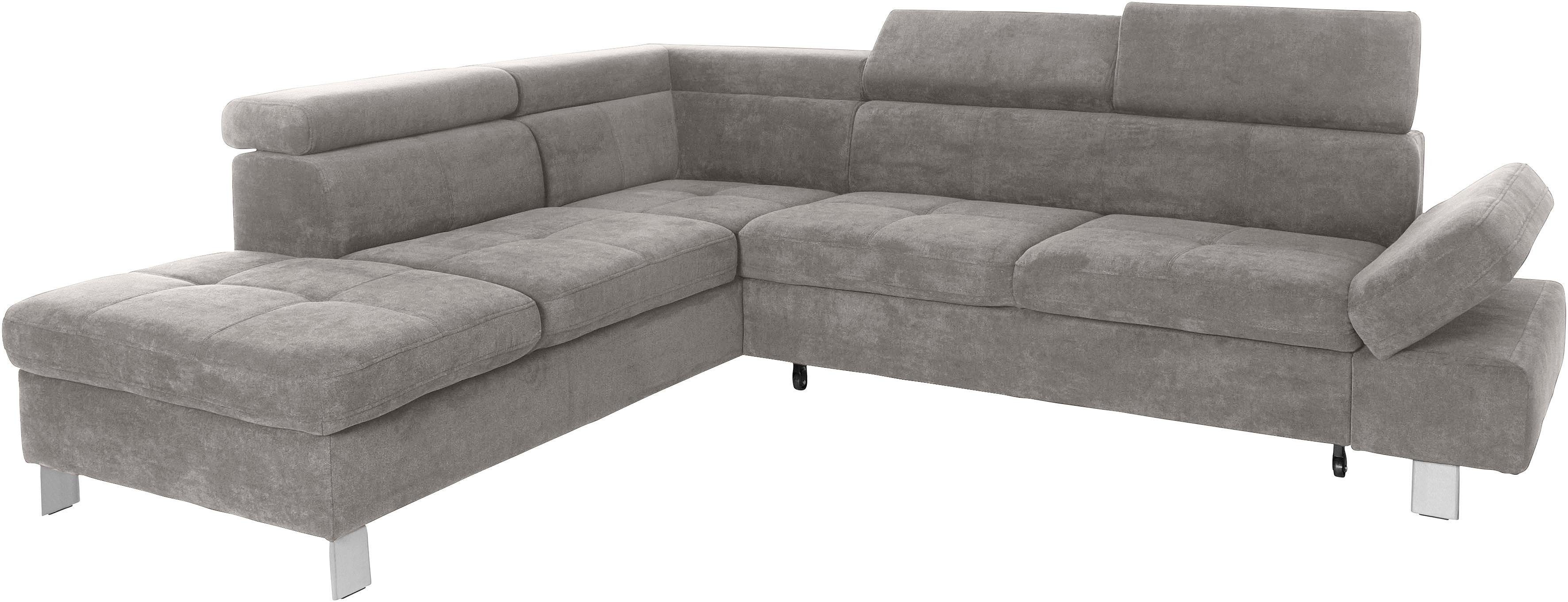 exxpo - sofa fashion Hoekbank Fiji, L-vorm met verstelbare hoofdsteun resp. rugleuning, naar keuze met slaapfunctie