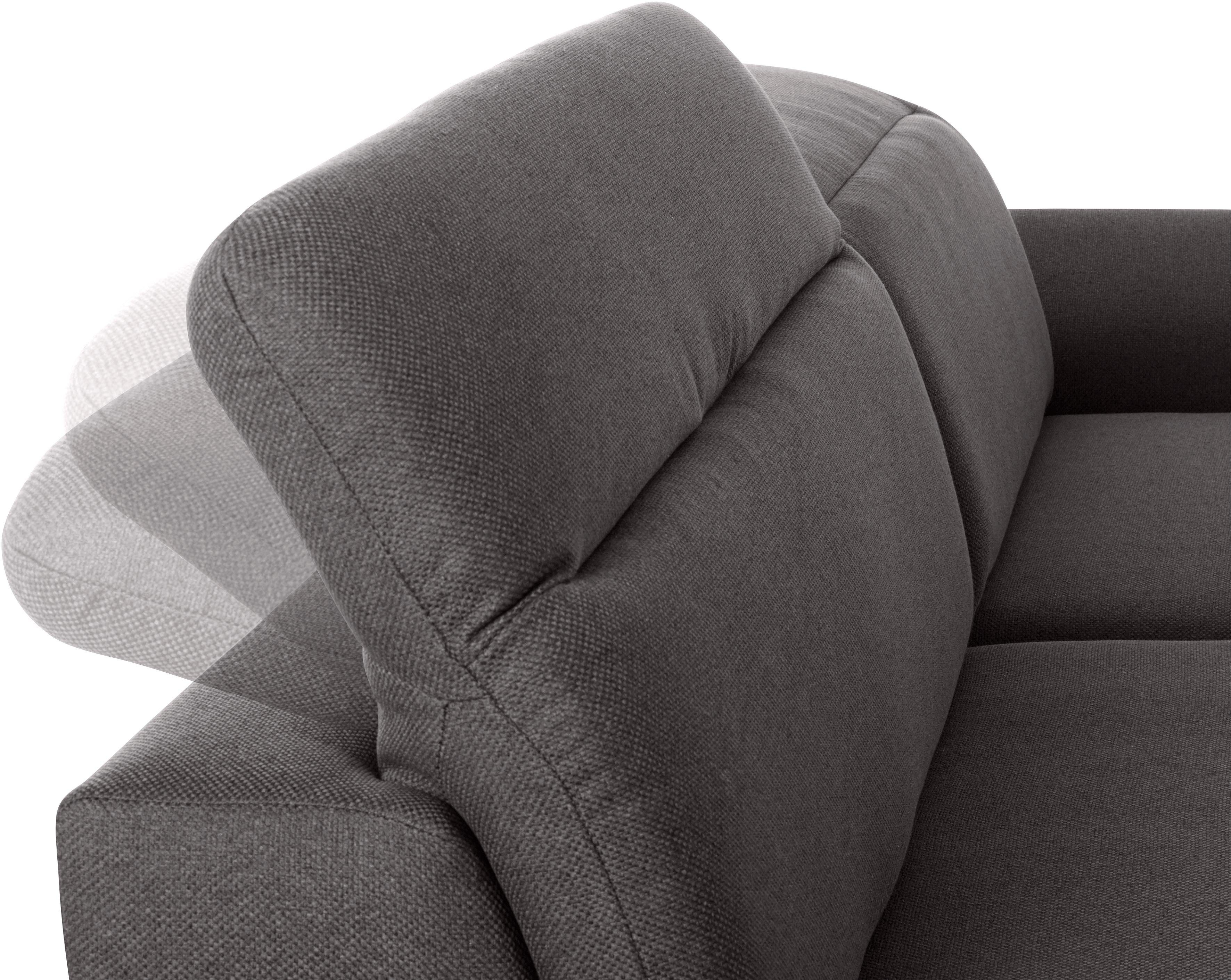 exxpo - sofa fashion Hoekbank Kyoto, incl. hoofd- en armleuningverstelling, hoog zitcomfort keuze met bedfunctie en bedlade, hoogwaardige bekleding, l-vorm