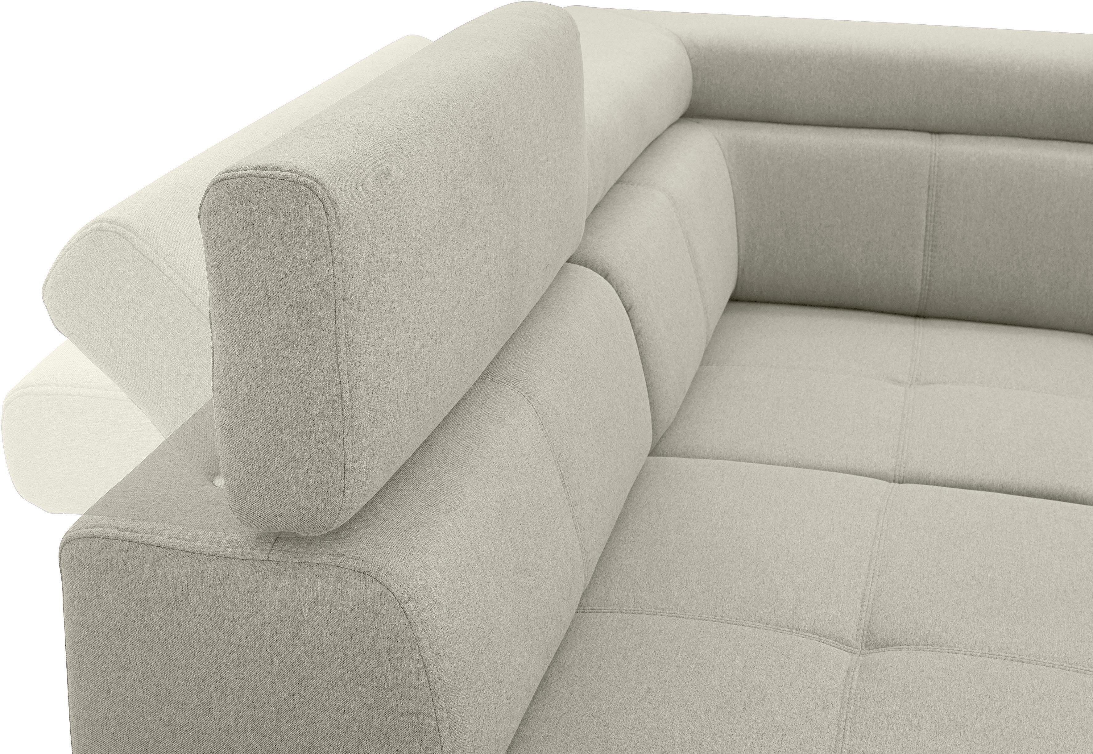 exxpo - sofa fashion Hoekbank Fiji, L-vorm met verstelbare hoofdsteun resp. rugleuning, naar keuze met slaapfunctie
