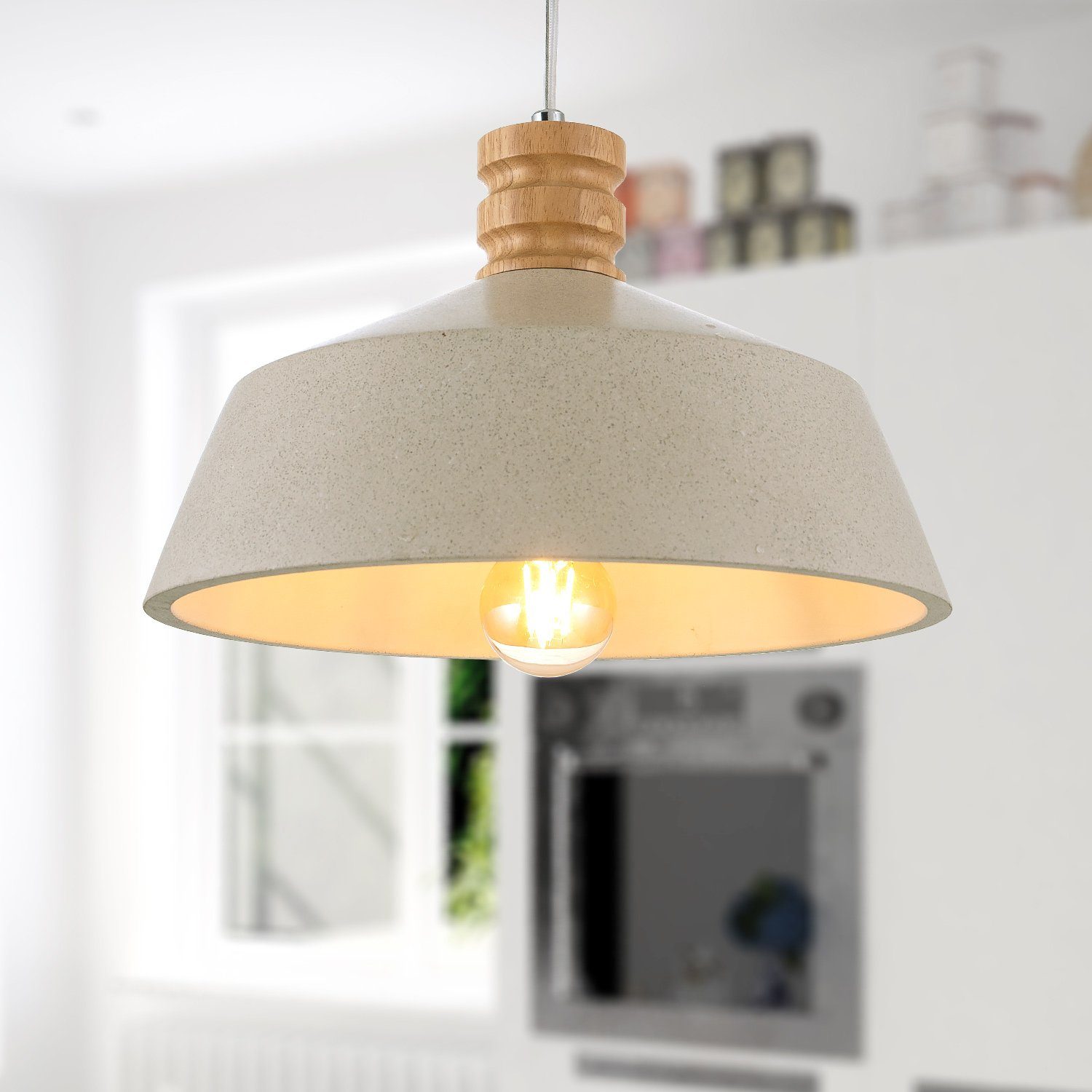 Paco Home Hanglamp Kotter Led, E27, lamp voor woonkamer eetkamer keuken, in hoogte verstelbaar