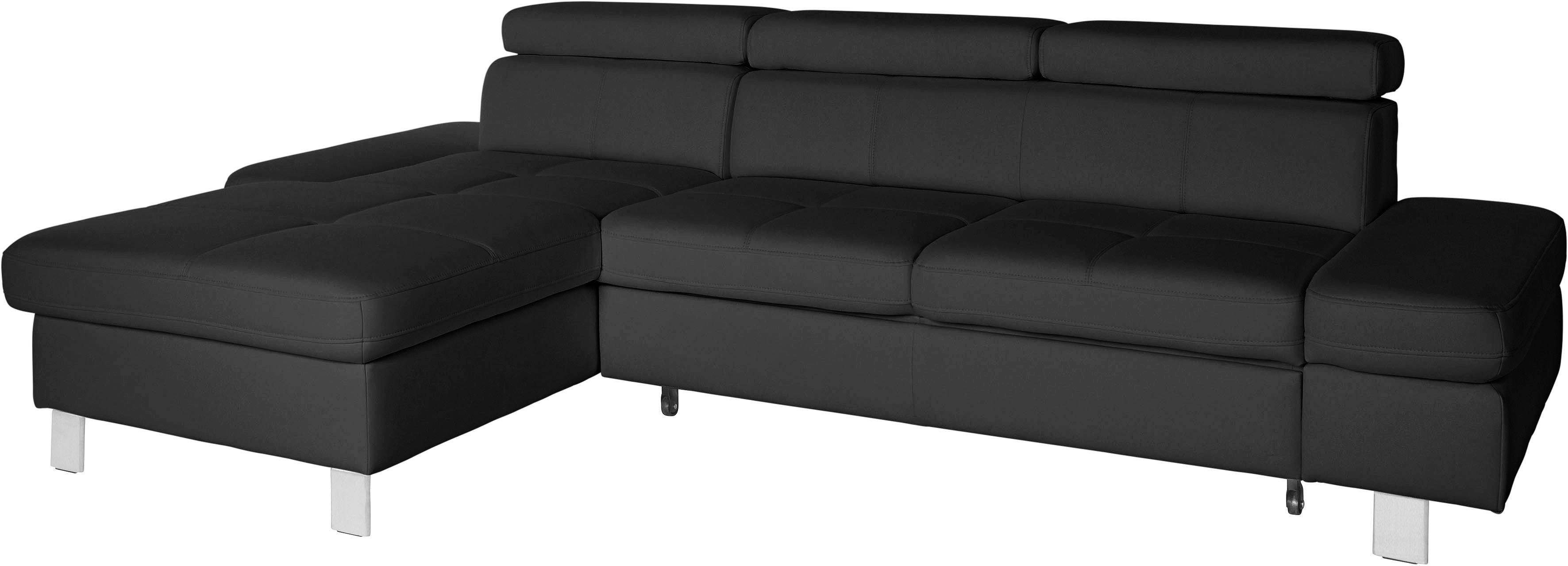 exxpo - sofa fashion Hoekbank Fiji, hoogwaardige afwerking in zitting en rug, L-vorm comfortabel door hoofd- en armverstelling, optioneel met bedfunctie