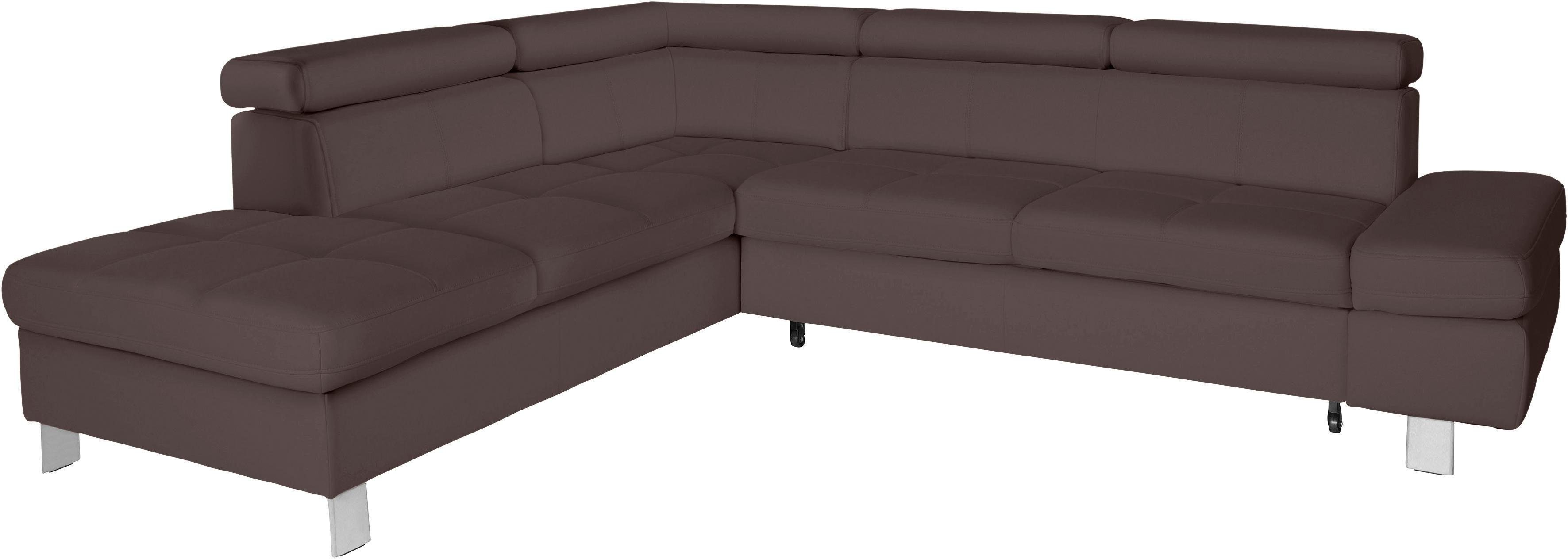 exxpo - sofa fashion Hoekbank Fiji, L-vorm met verstelbare hoofdsteun resp. rugleuning, naar keuze met slaapfunctie