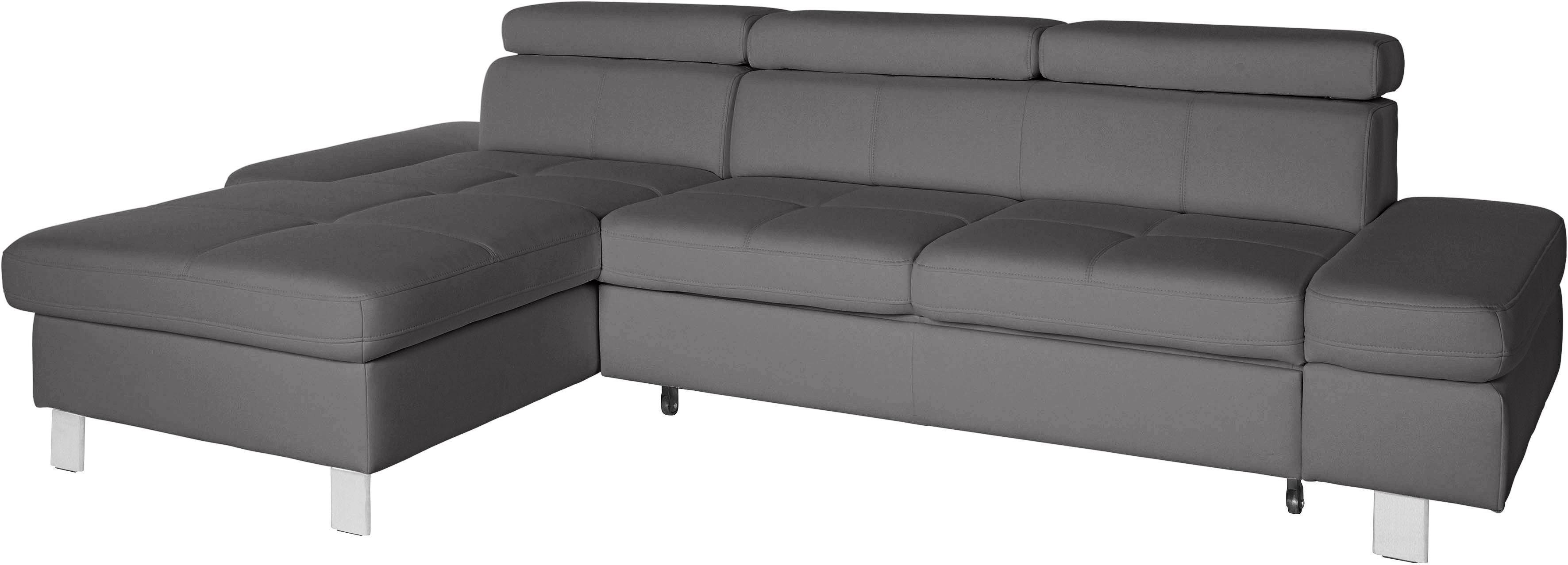 exxpo - sofa fashion Hoekbank Fiji, hoogwaardige afwerking in zitting en rug, L-vorm comfortabel door hoofd- en armverstelling, optioneel met bedfunctie