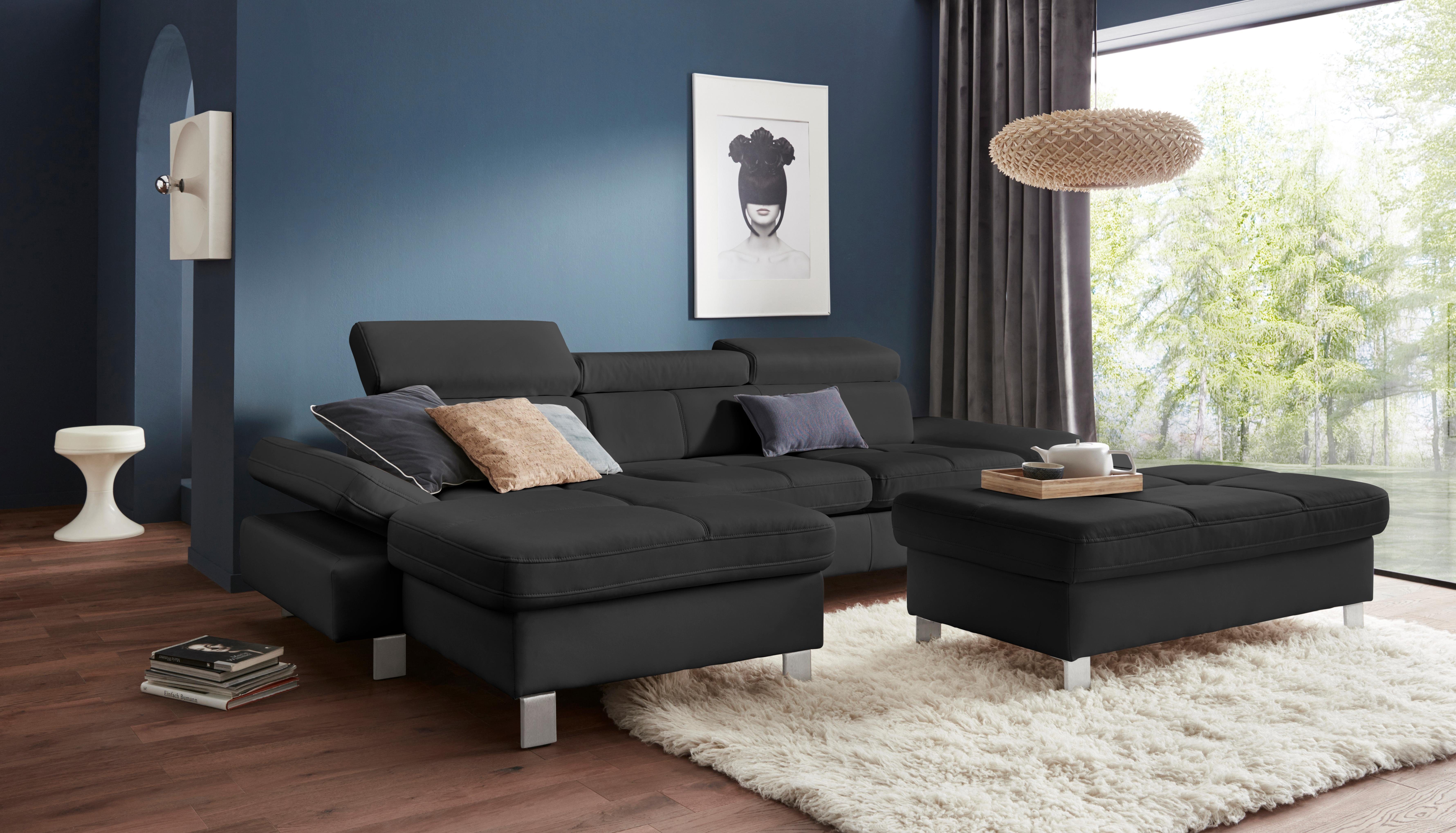 exxpo - sofa fashion Hoekbank Fiji, hoogwaardige afwerking in zitting en rug, L-vorm comfortabel door hoofd- en armverstelling, optioneel met bedfunctie