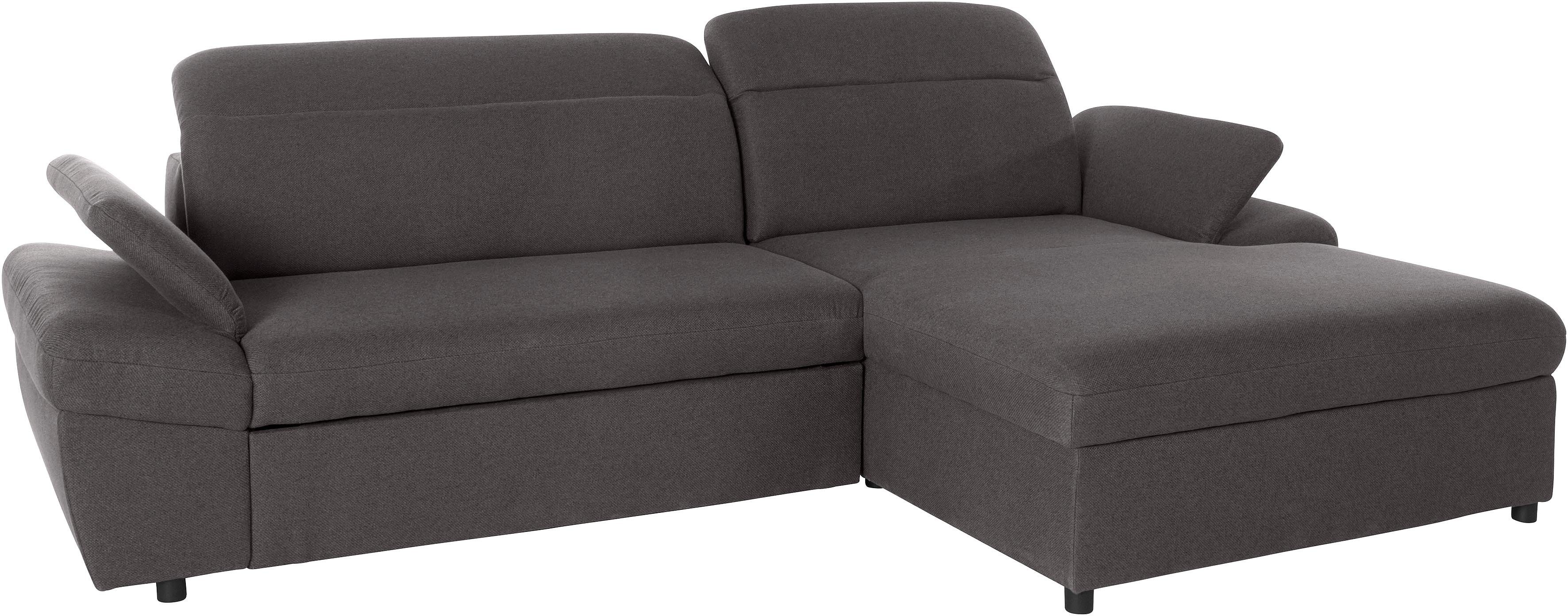 exxpo - sofa fashion Hoekbank Kyoto, incl. hoofd- en armleuningverstelling, hoog zitcomfort keuze met bedfunctie en bedlade, hoogwaardige bekleding, l-vorm