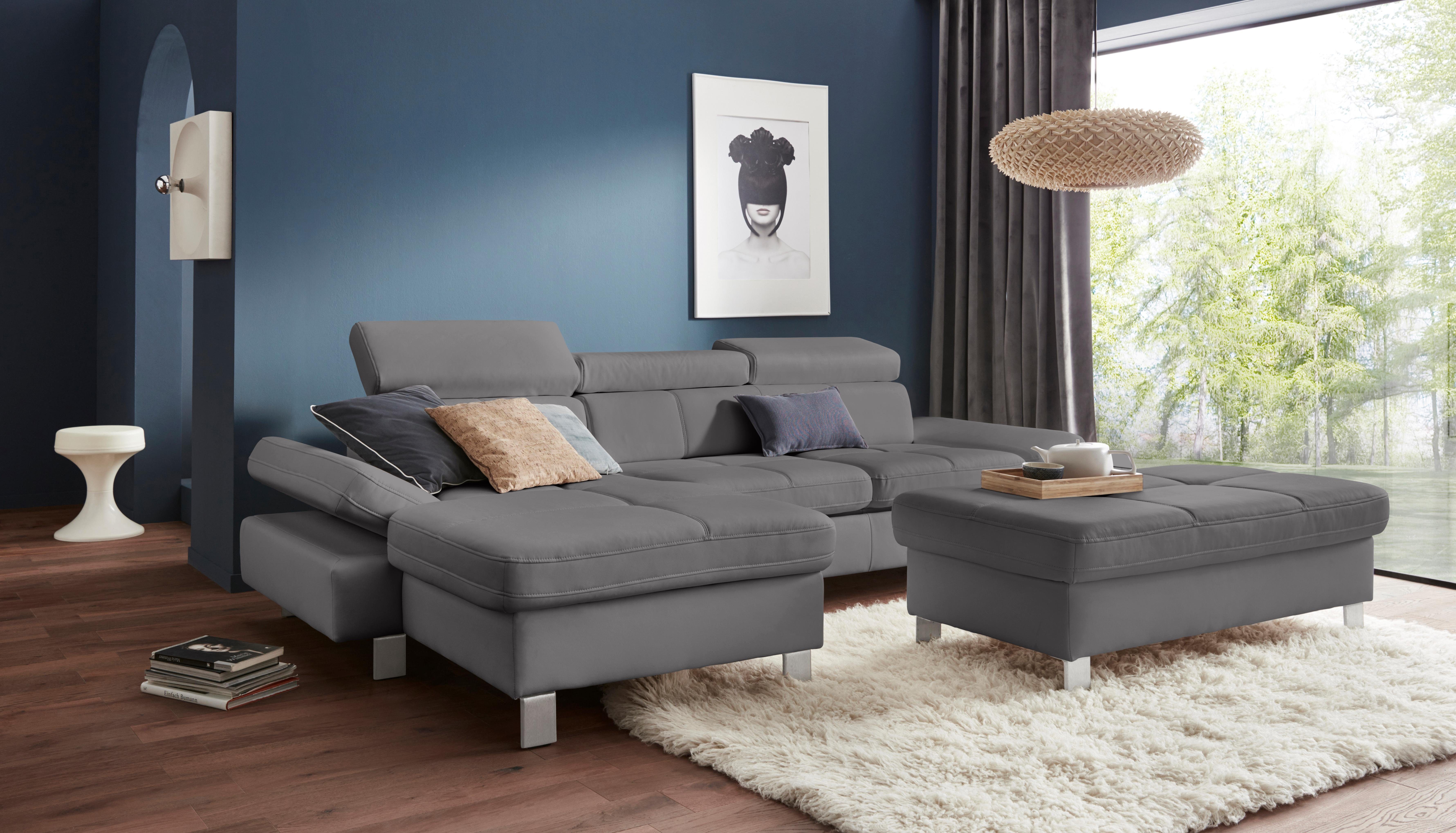 exxpo - sofa fashion Hoekbank Fiji, hoogwaardige afwerking in zitting en rug, L-vorm comfortabel door hoofd- en armverstelling, optioneel met bedfunctie