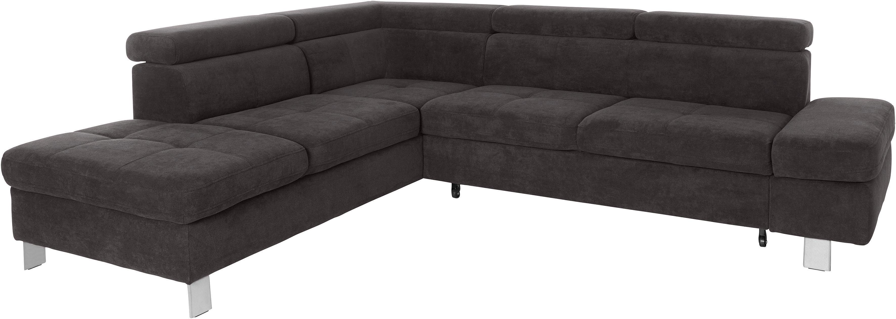 exxpo - sofa fashion Hoekbank Fiji, L-vorm met verstelbare hoofdsteun resp. rugleuning, naar keuze met slaapfunctie