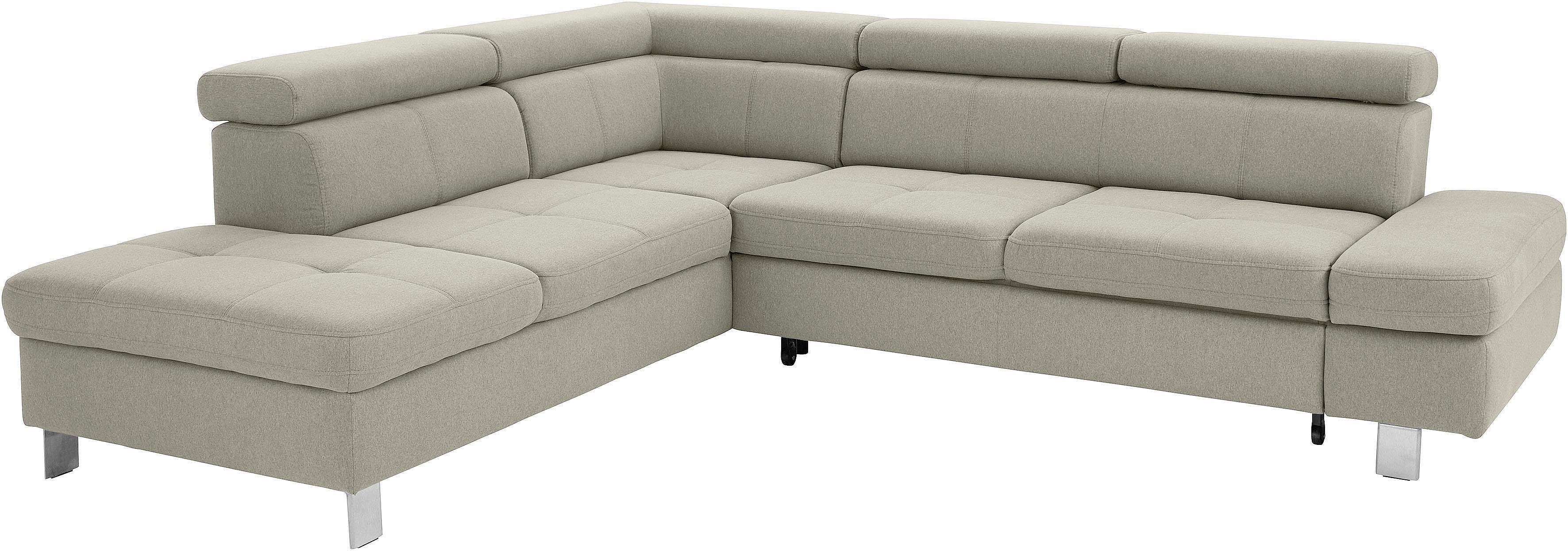 Exxpo - sofa fashion Hoekbank Fiji, L-vorm met verstelbare hoofdsteun resp. rugleuning, naar keuze met slaapfunctie