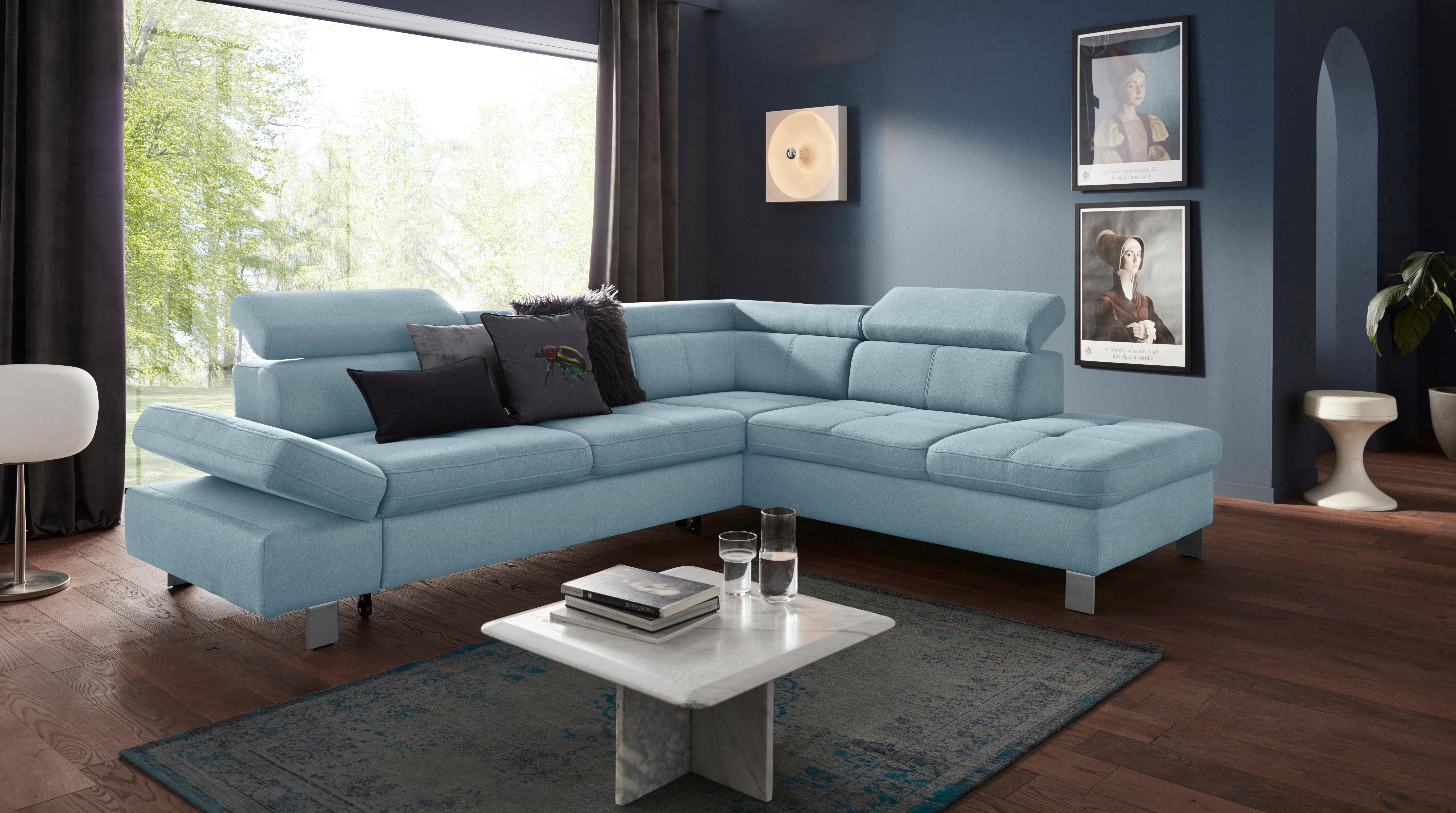 Exxpo - sofa fashion Hoekbank Fiji, L-vorm met verstelbare hoofdsteun resp. rugleuning, naar keuze met slaapfunctie