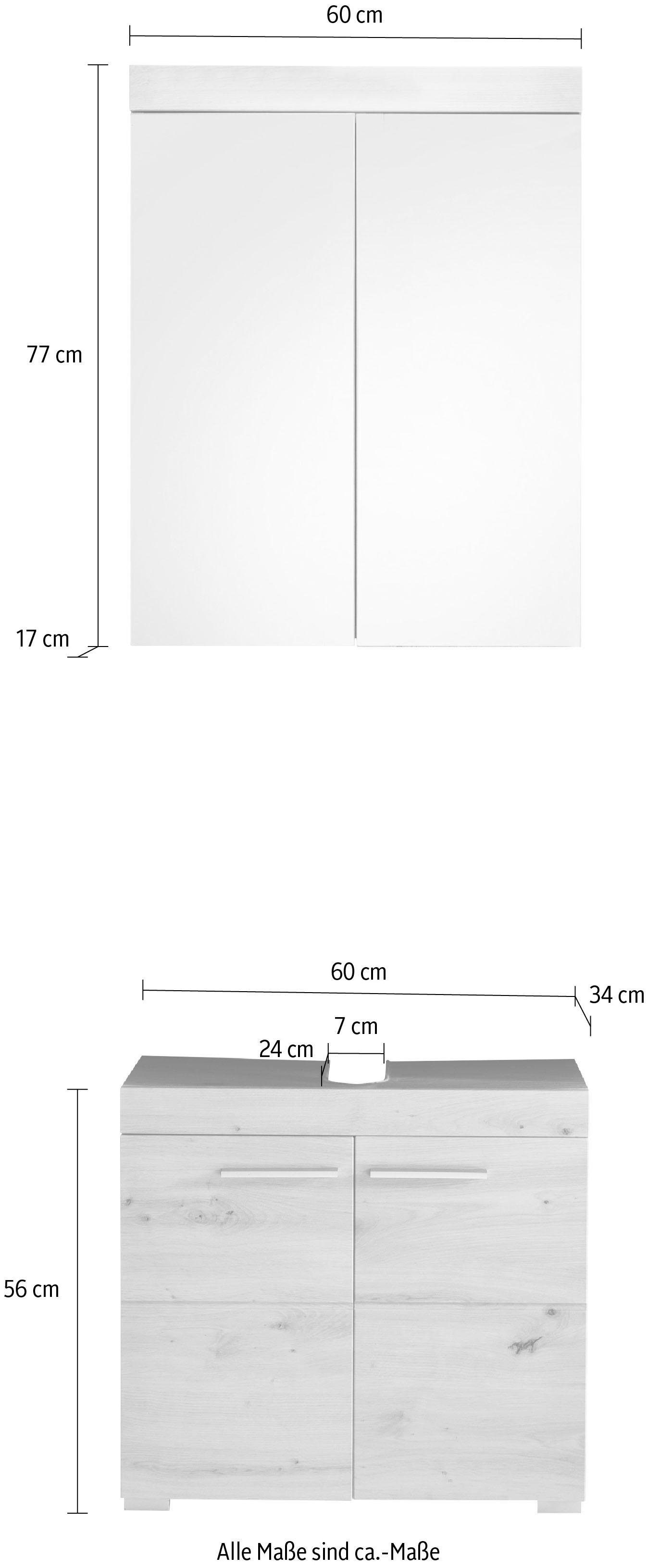 INOSIGN Badkamerserie Avena Badkamermeubels - wastafelonderkast en spiegelkast (set, 2-delig)