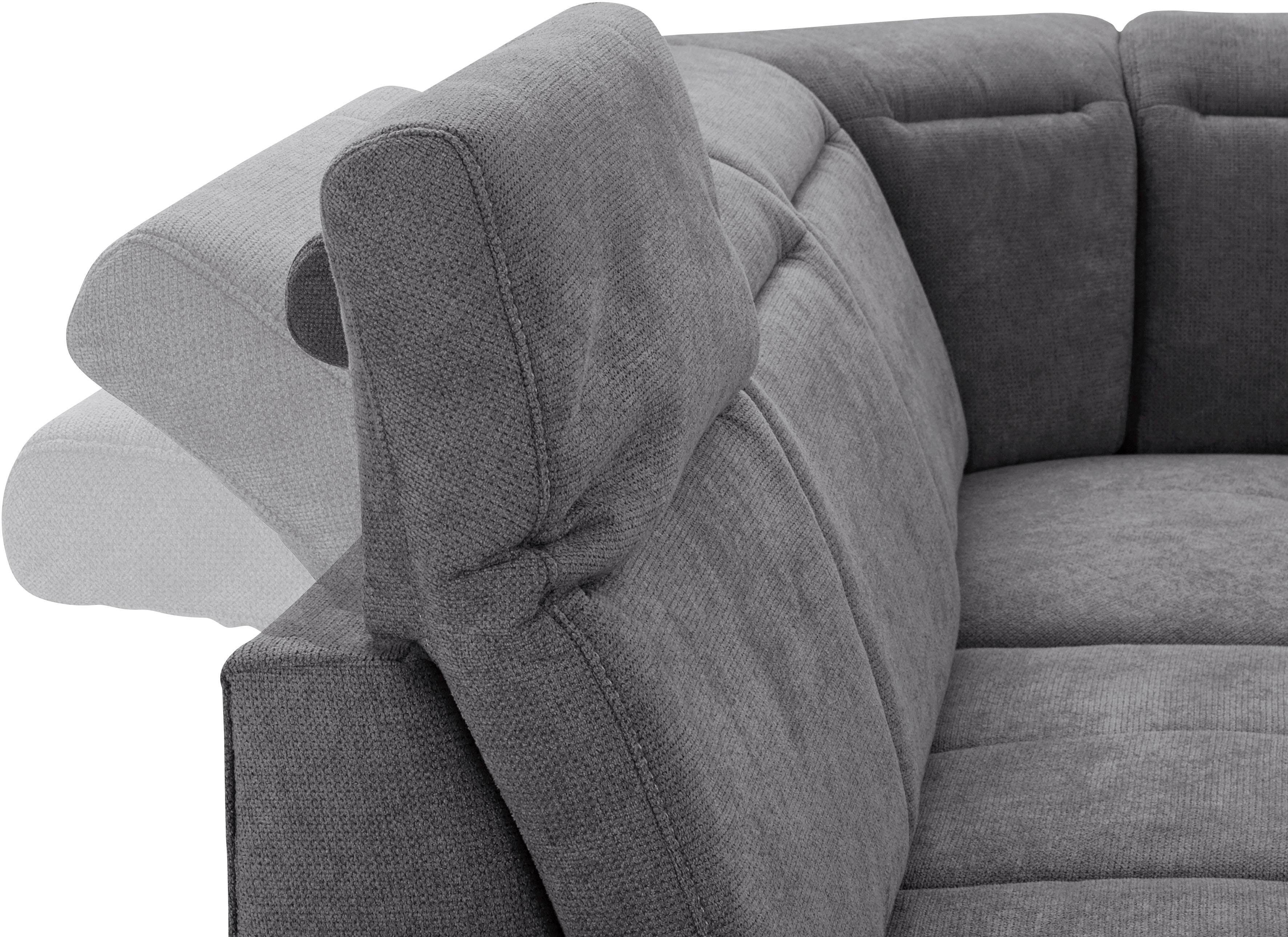 Places of Style Hoekbank Cornwall L-vorm incl. zitdiepteverstelling, met slaapfunctie en verstelbaar hoofdeind