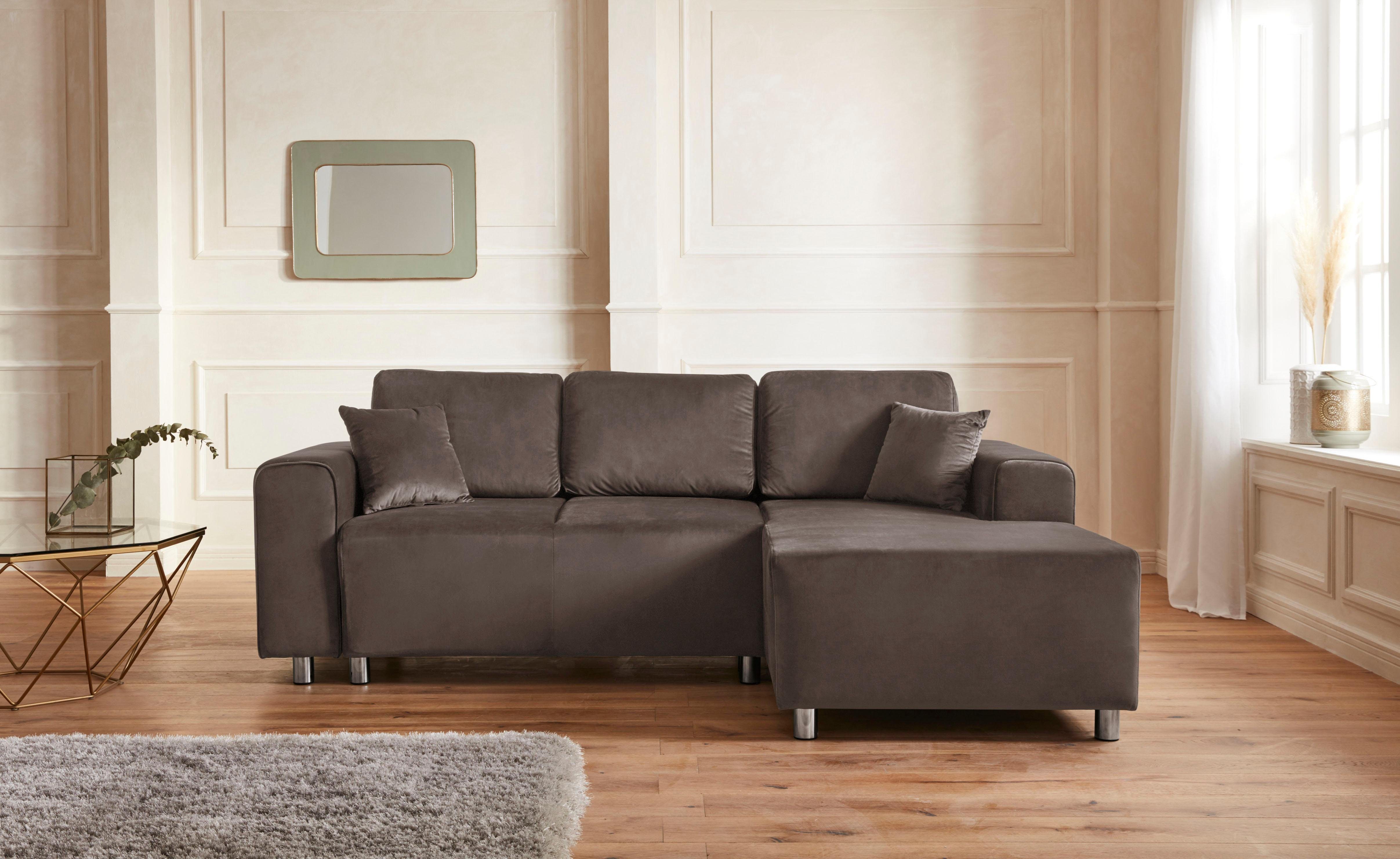 Guido Maria Kretschmer Home&Living Hoekbank Györ L-vorm, optioneel met bedfunctie en bedlade inclusief 2 sierkussens