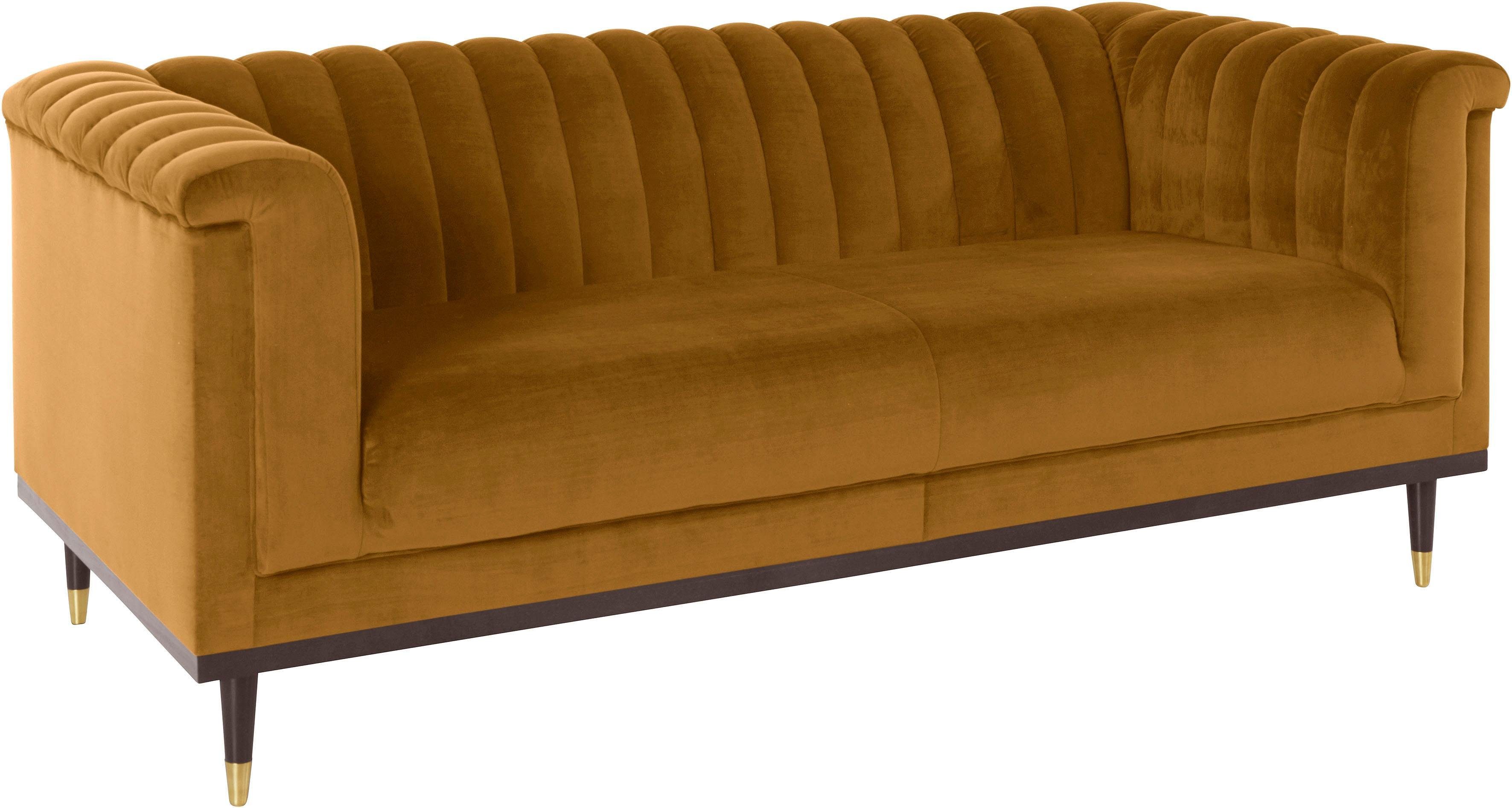 Guido Maria Kretschmer Home&Living 2-zitsbank Chamby met houten rand onder en stiksels bij de leuning