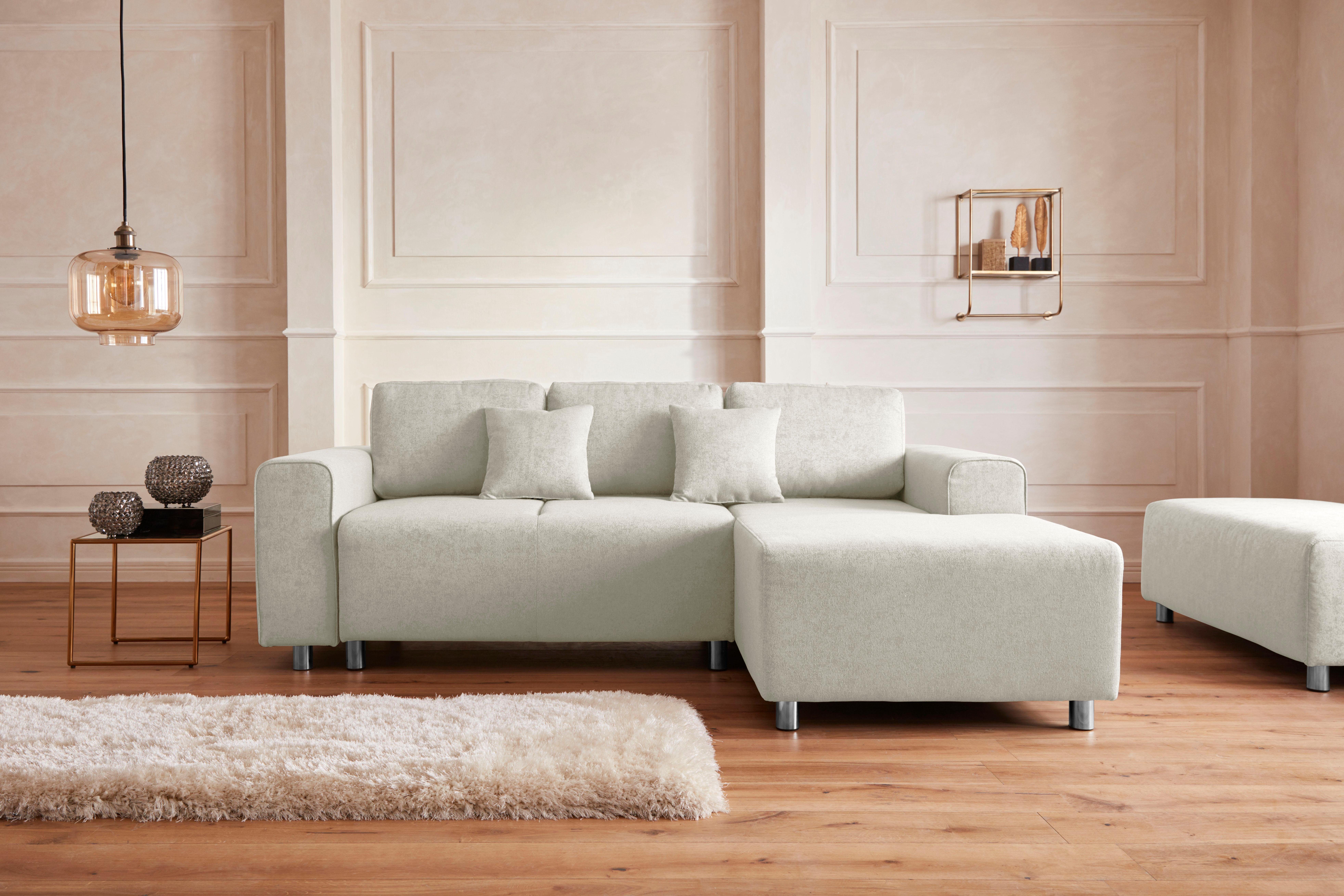 Guido Maria Kretschmer Home&Living Hoekbank Györ L-vorm, optioneel met bedfunctie en bedlade inclusief 2 sierkussens
