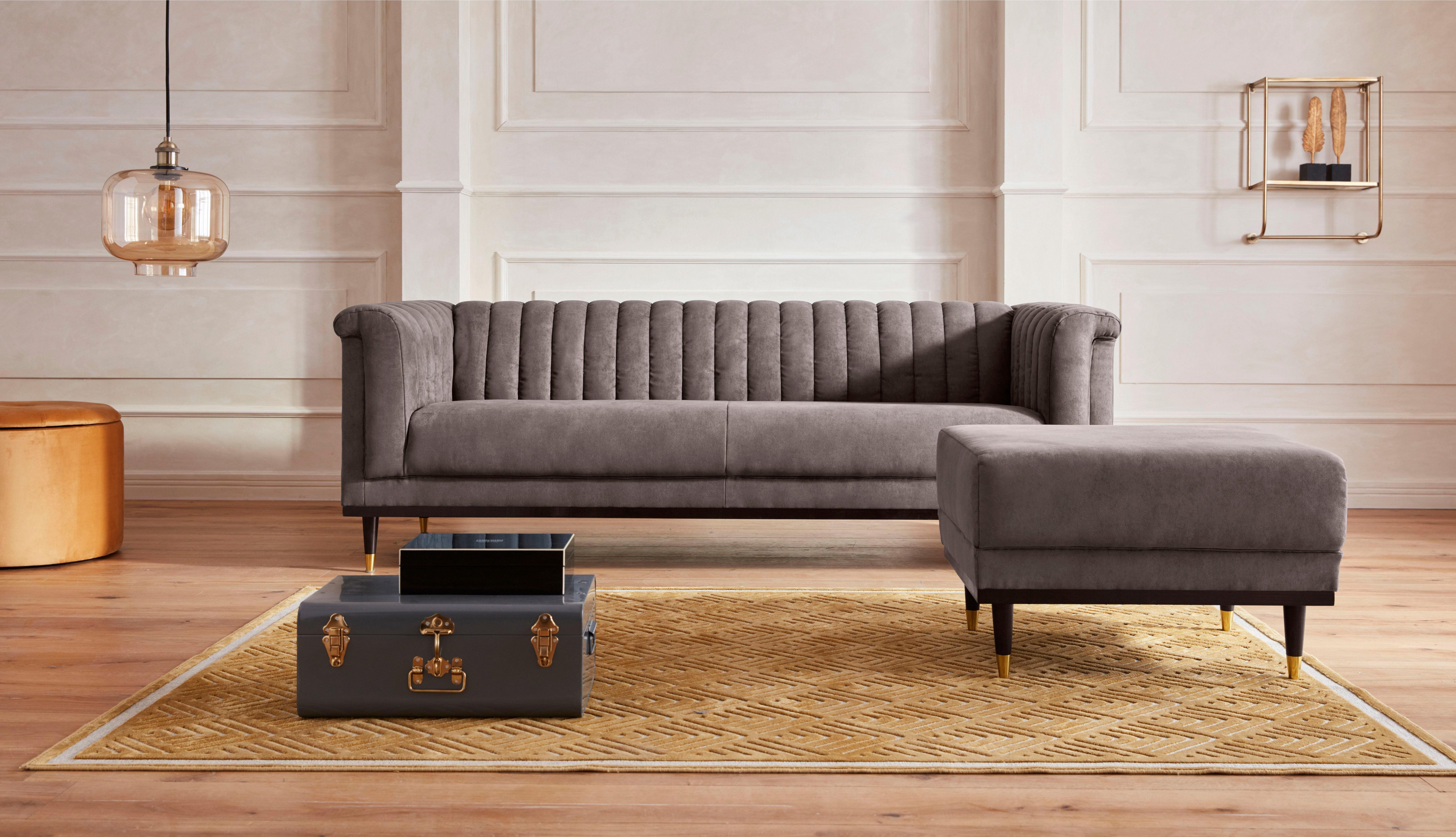 Home affaire Hocker Chamby met houten frame onderaan