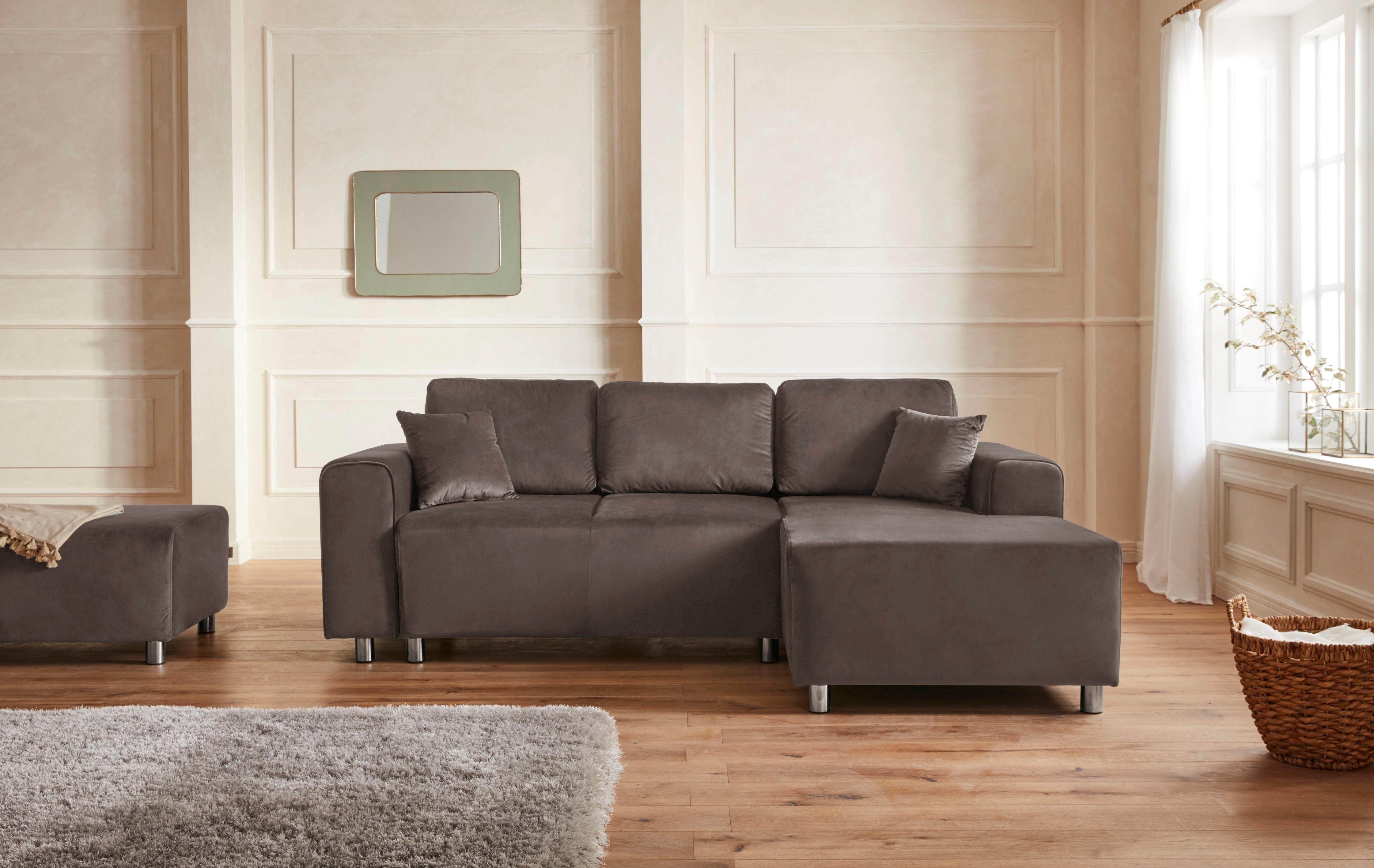 Guido Maria Kretschmer Home&Living Hoekbank Györ L-vorm, optioneel met bedfunctie en bedlade inclusief 2 sierkussens