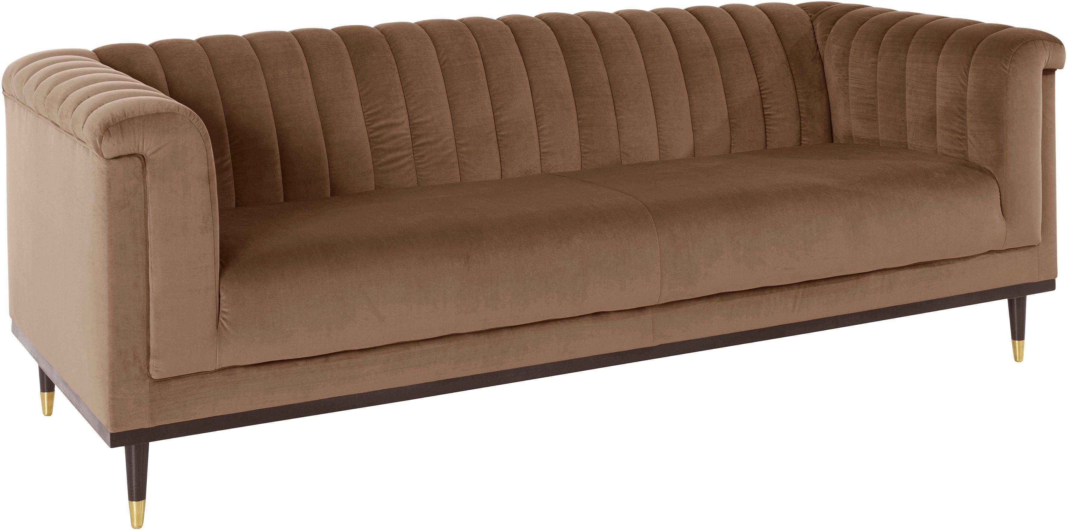 Guido Maria Kretschmer Home&Living 3-zitsbank Chamby met houten rand onder en stiksels bij de leuning