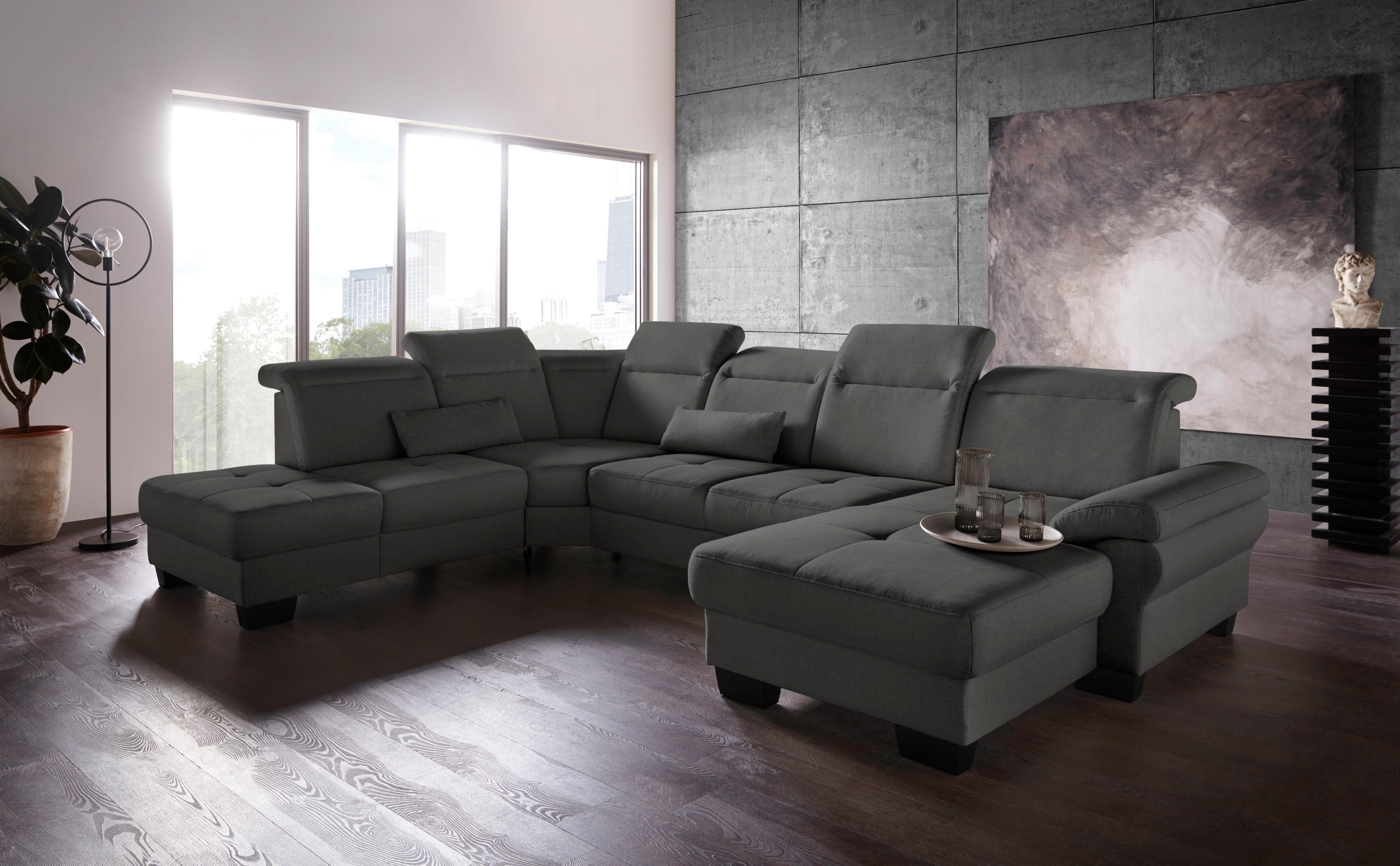 Places of Style Zithoek Cornwall U-vorm inclusief zitdiepteverstelling, naar keuze met slaapfunctie