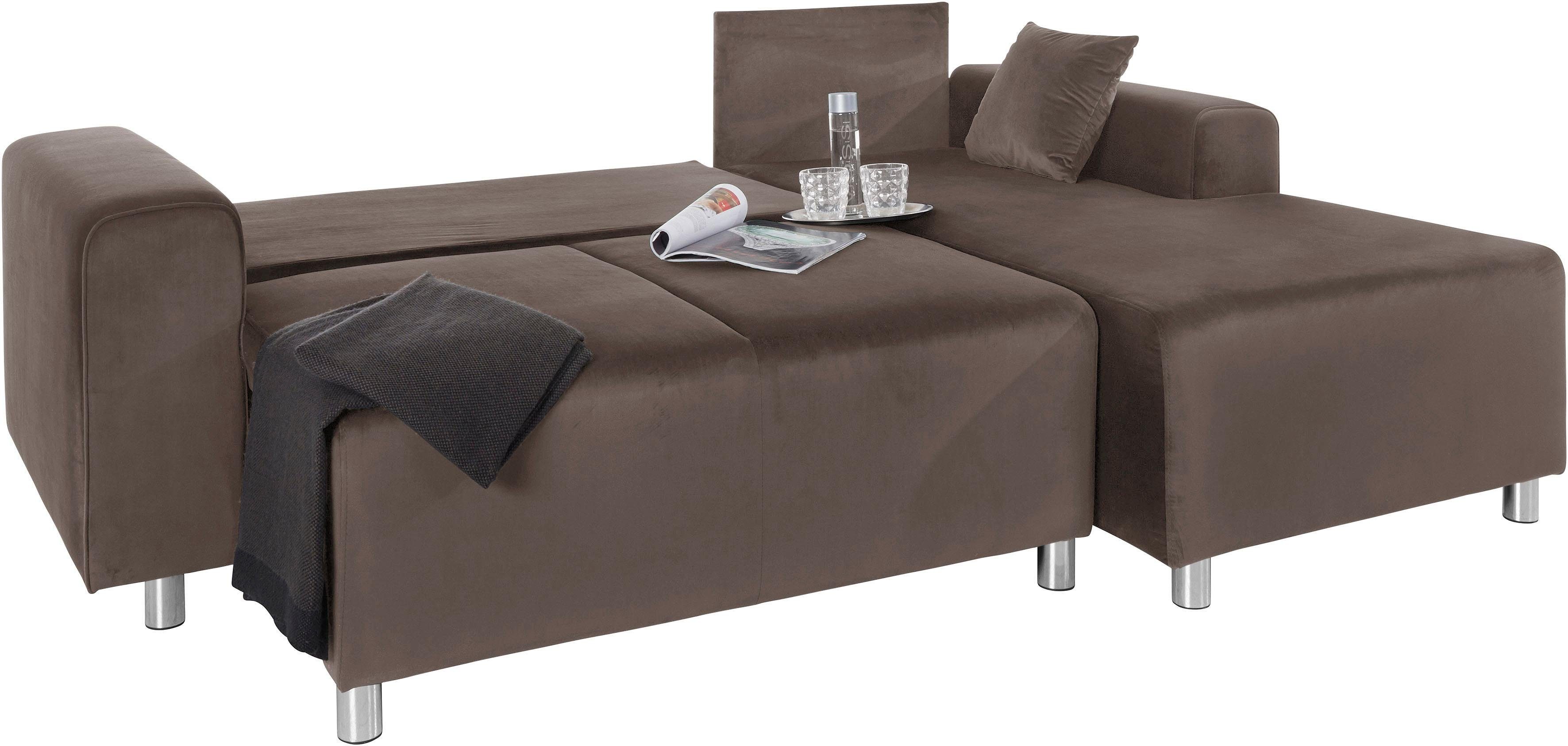 Guido Maria Kretschmer Home&Living Hoekbank Györ L-vorm, optioneel met bedfunctie en bedlade inclusief 2 sierkussens
