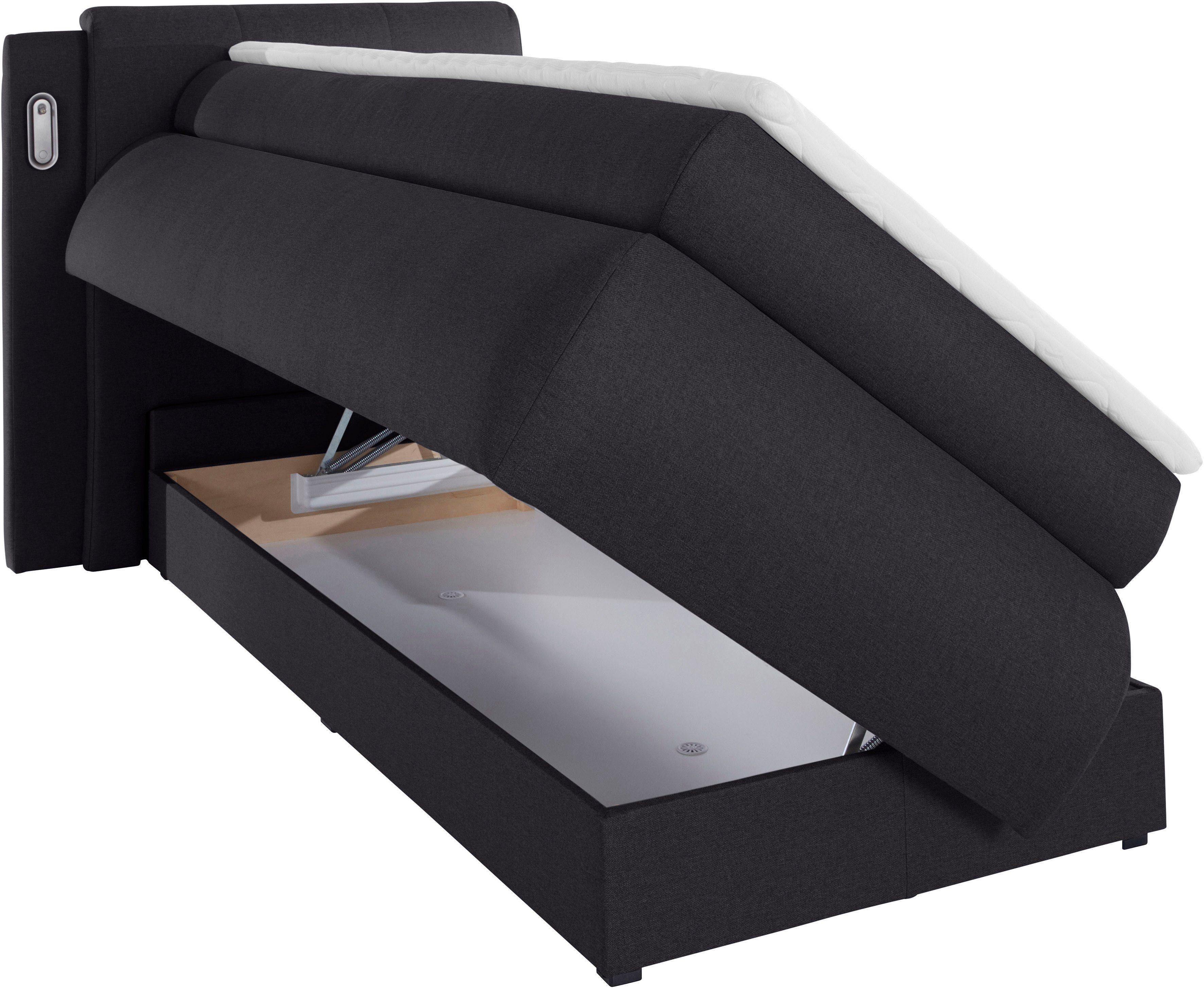 COLLECTION AB Boxspring Borna inclusief bedkist, ledverlichting en topmatras