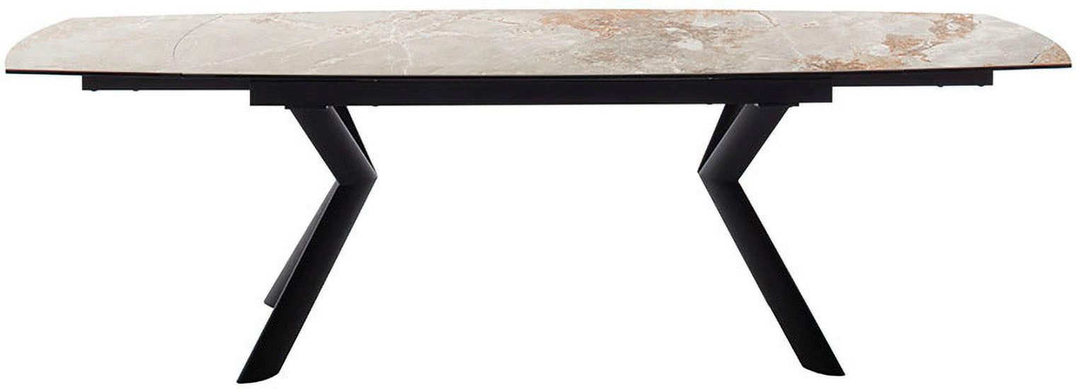 MCA furniture Eettafel OSSANA vierpoot tafel 180-260 cm Keramiek, metaal, eindschuif, uittrekbaar, tafelblad 13 mm, 8-10 personen