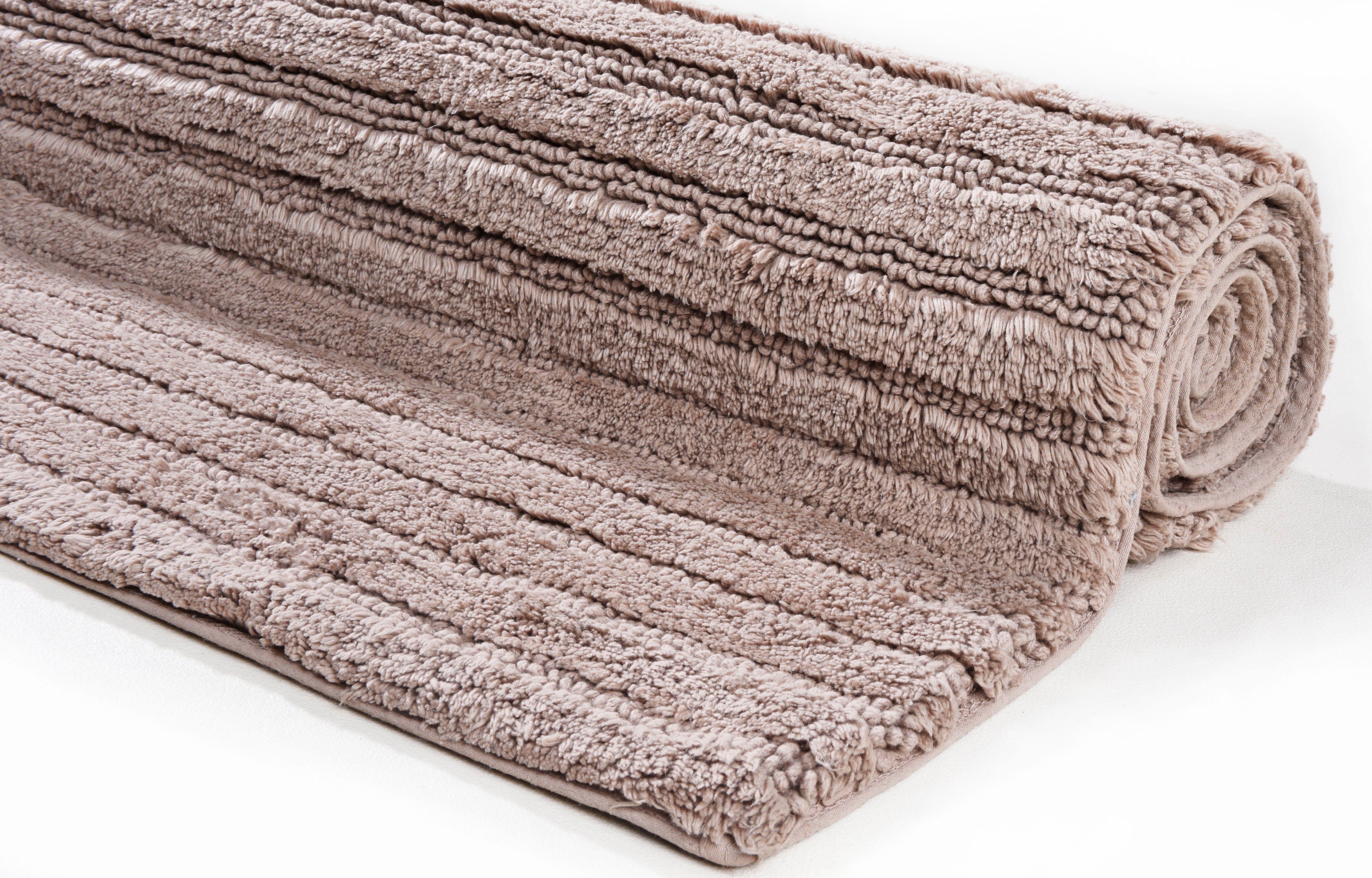 TOM TAILOR HOME Badmat Cotton Stripes Unikleurig, gestreept, puur katoen, reliëfeffect (1 stuk)