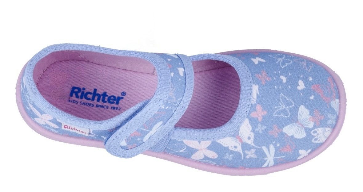 Richter Pantoffels Mia WMS: Medium Klittenbandschoen met pastelprint, maat sjabloon om te downloaden