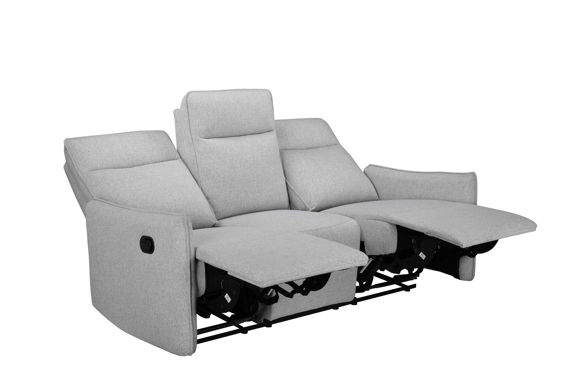 Dorel Home 3-zitsbank Lugo, bioscoopbank met relaxfunctie in kunstleer en geweven stof