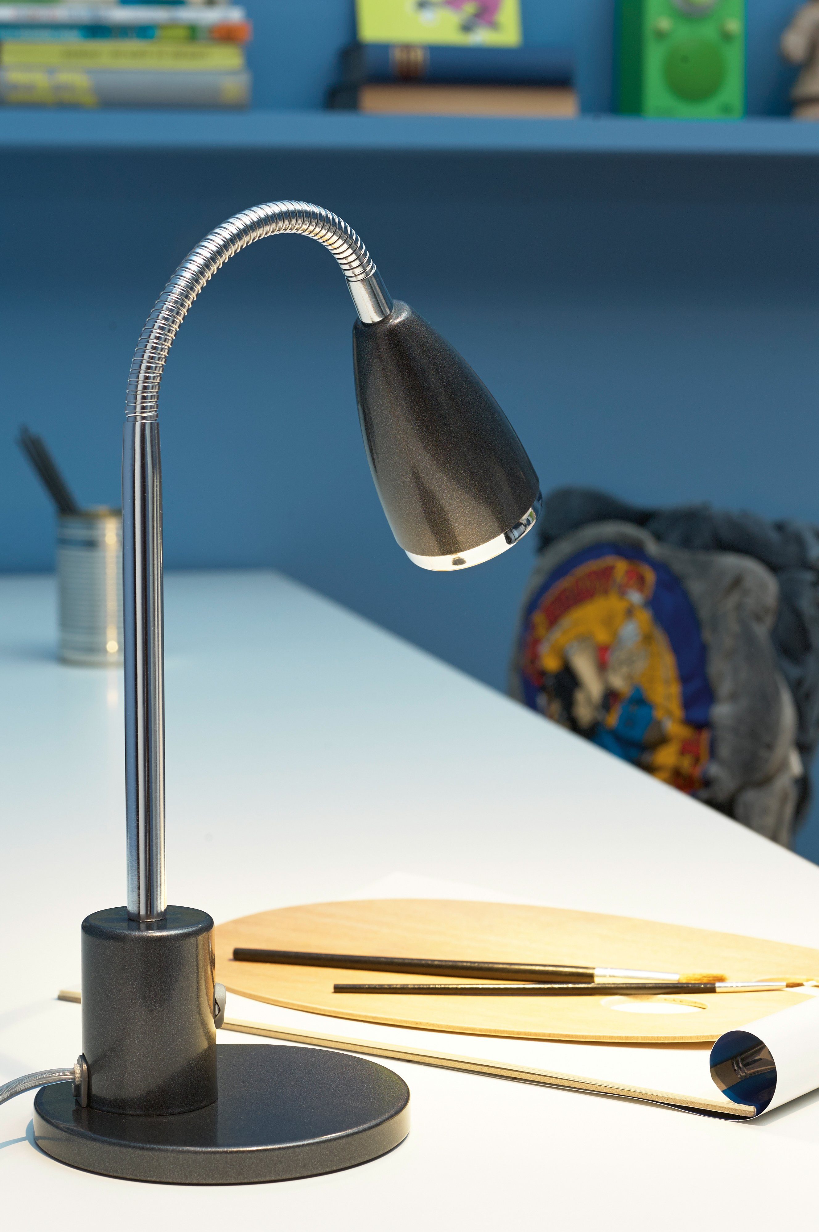 EGLO Tafellamp FOX tafellamp antraciet, chroom, incl. lichtbron, LED, leeslamp