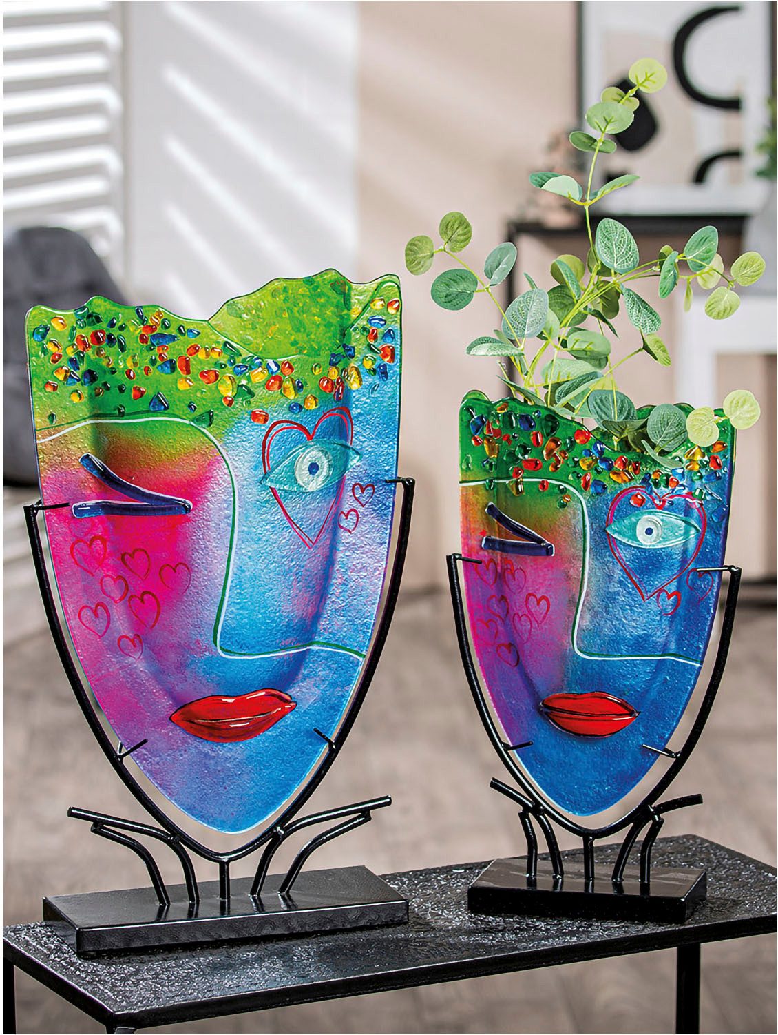 Casablanca by Gilde Siervaas Glasart ovale designvaas Gezicht "Twinkle", hoogte ca. 38,5 cm (1 stuk)