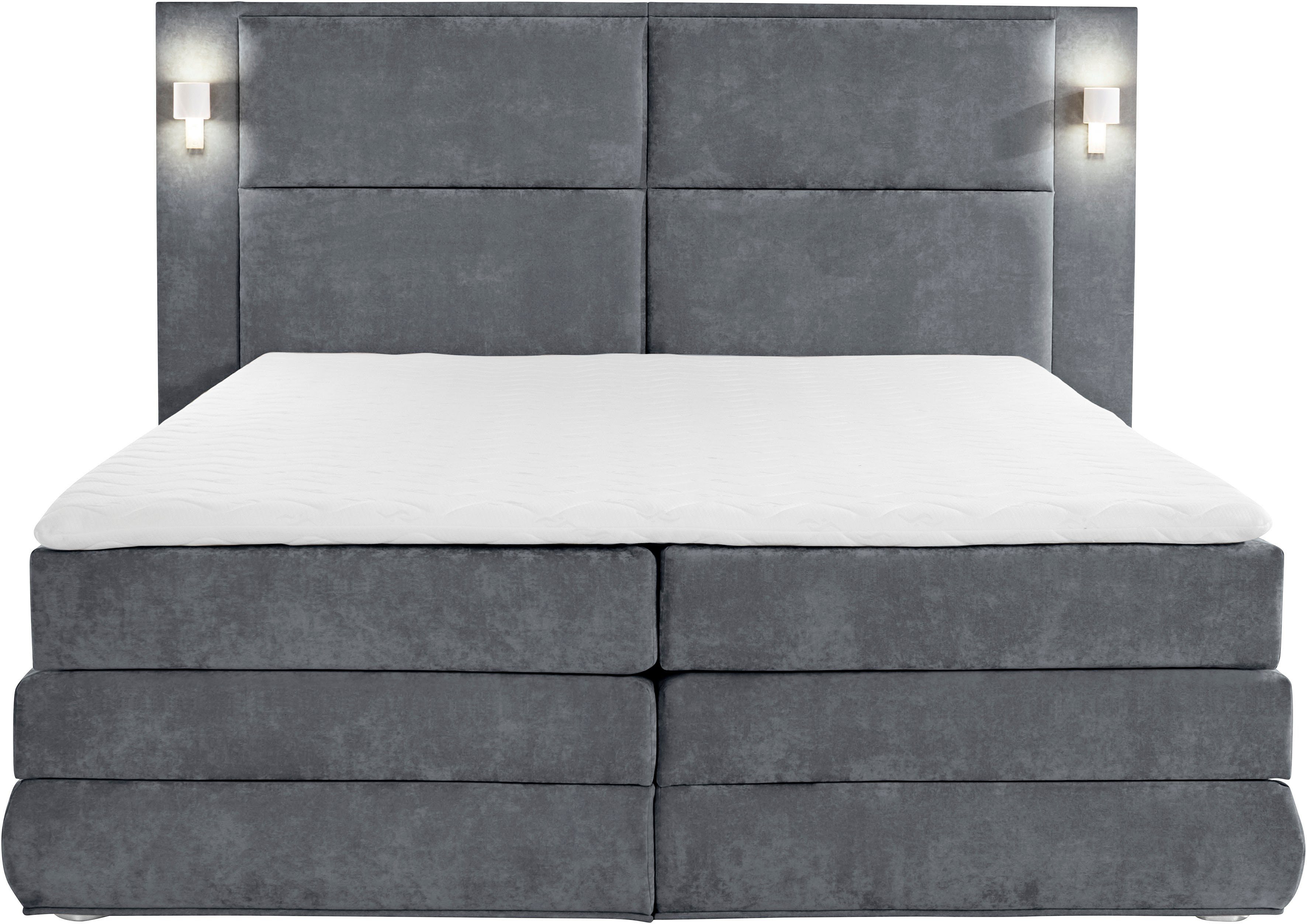 COLLECTION AB Boxspring Copenhagen inclusief bedkist, topmatras, naar keuze met ledverlichting