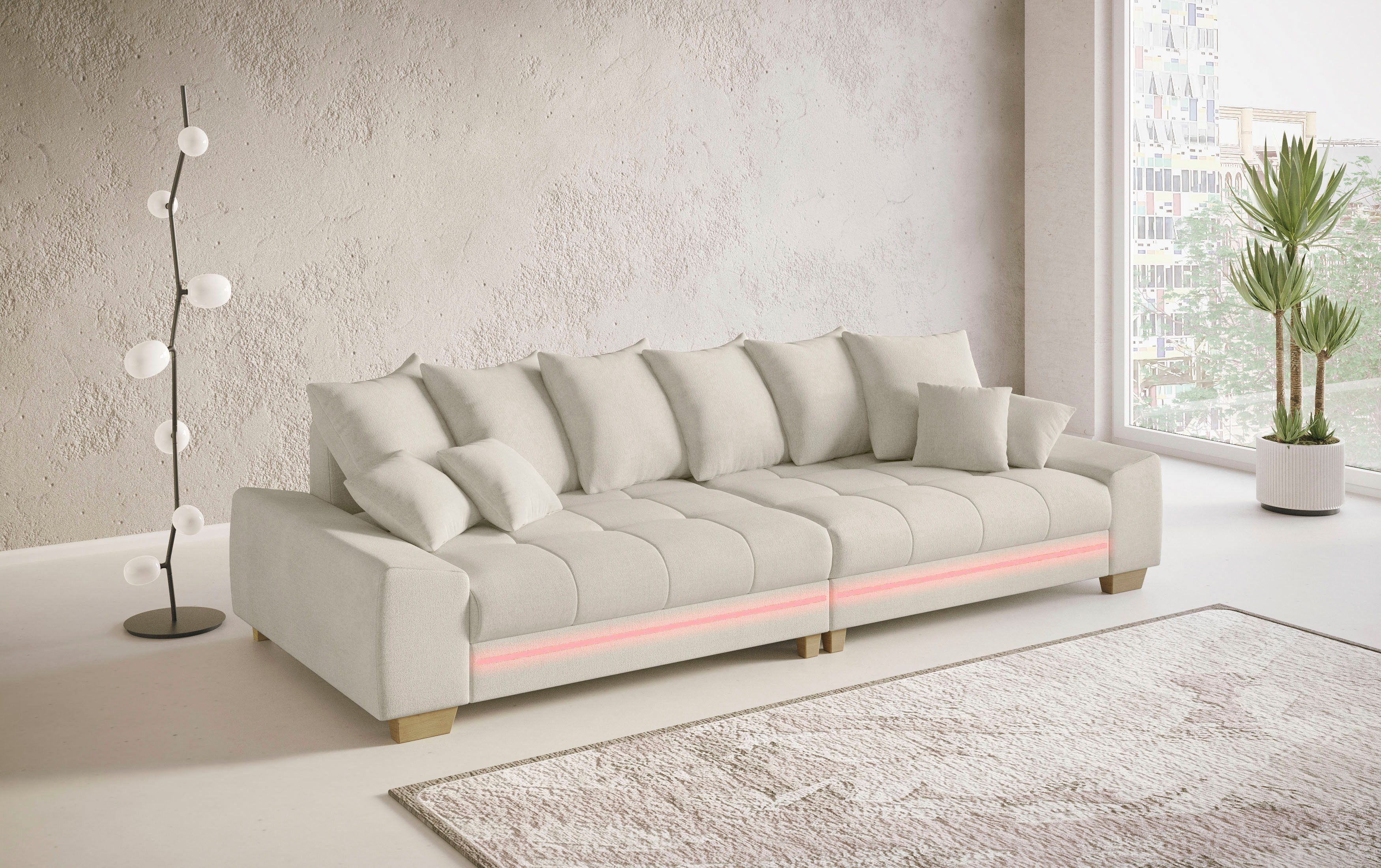 Mr. Couch Megabank Nikita II met rgb-led verlichting, optioneel met koudschuim