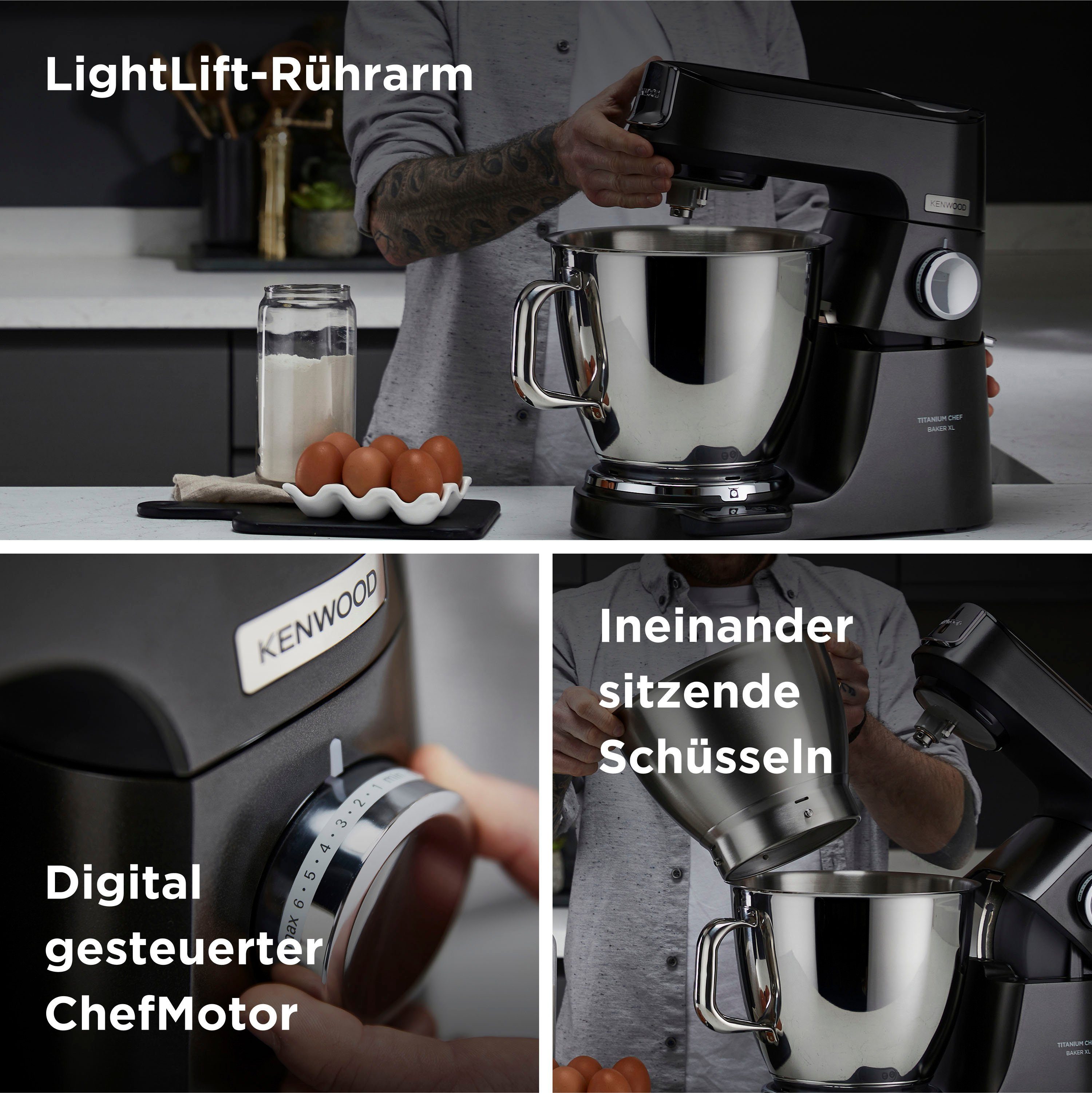 KENWOOD Keukenmachine Titanium Chef Baker XL KVL85.004BK, m. Zub. Gratis Wert UVP 319,-"