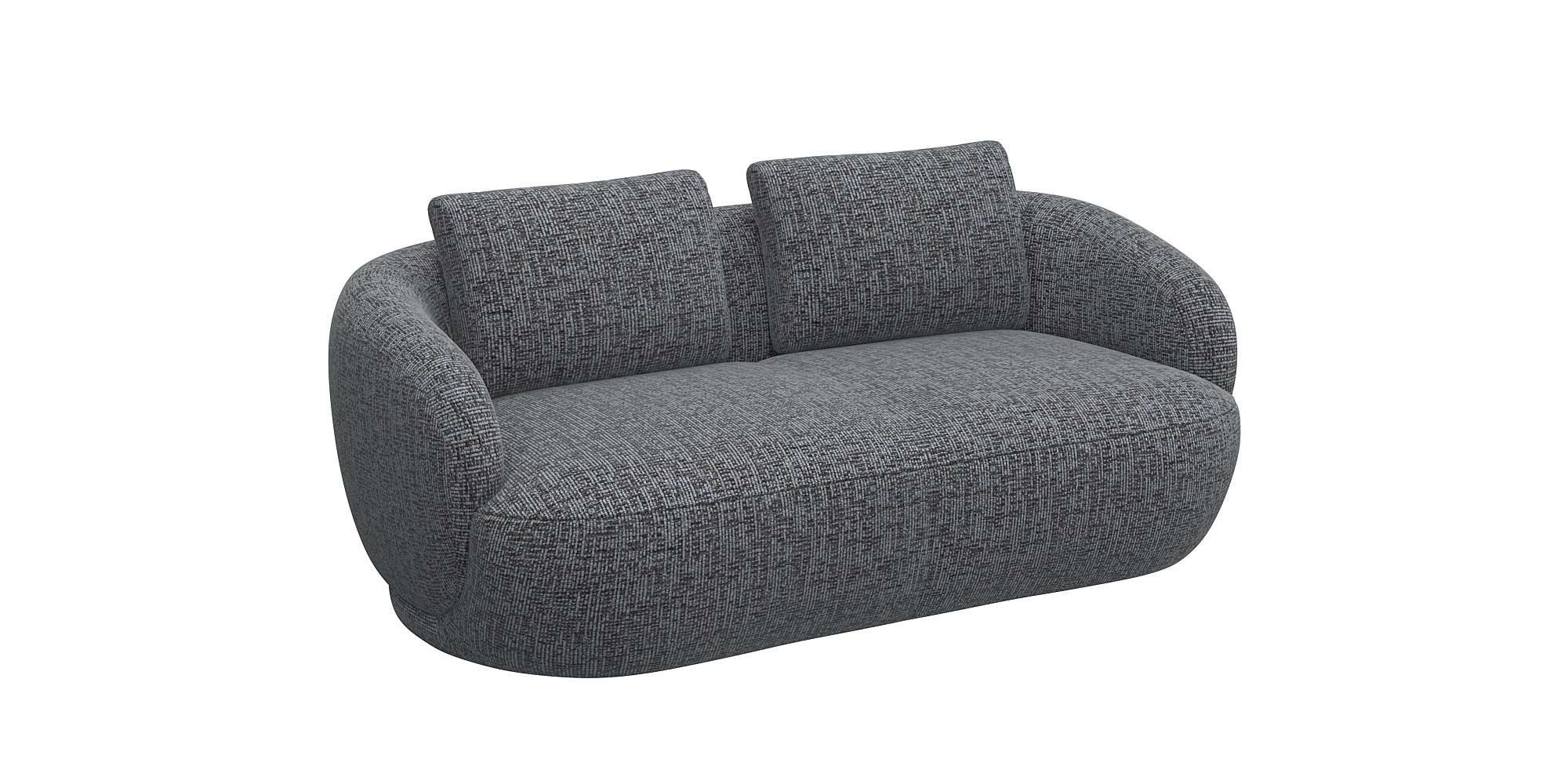FLEXLUX 2,5-zits Torino, rond, bank, loveseat Modern, organisch bankontwerp, koudschuim, golfvering