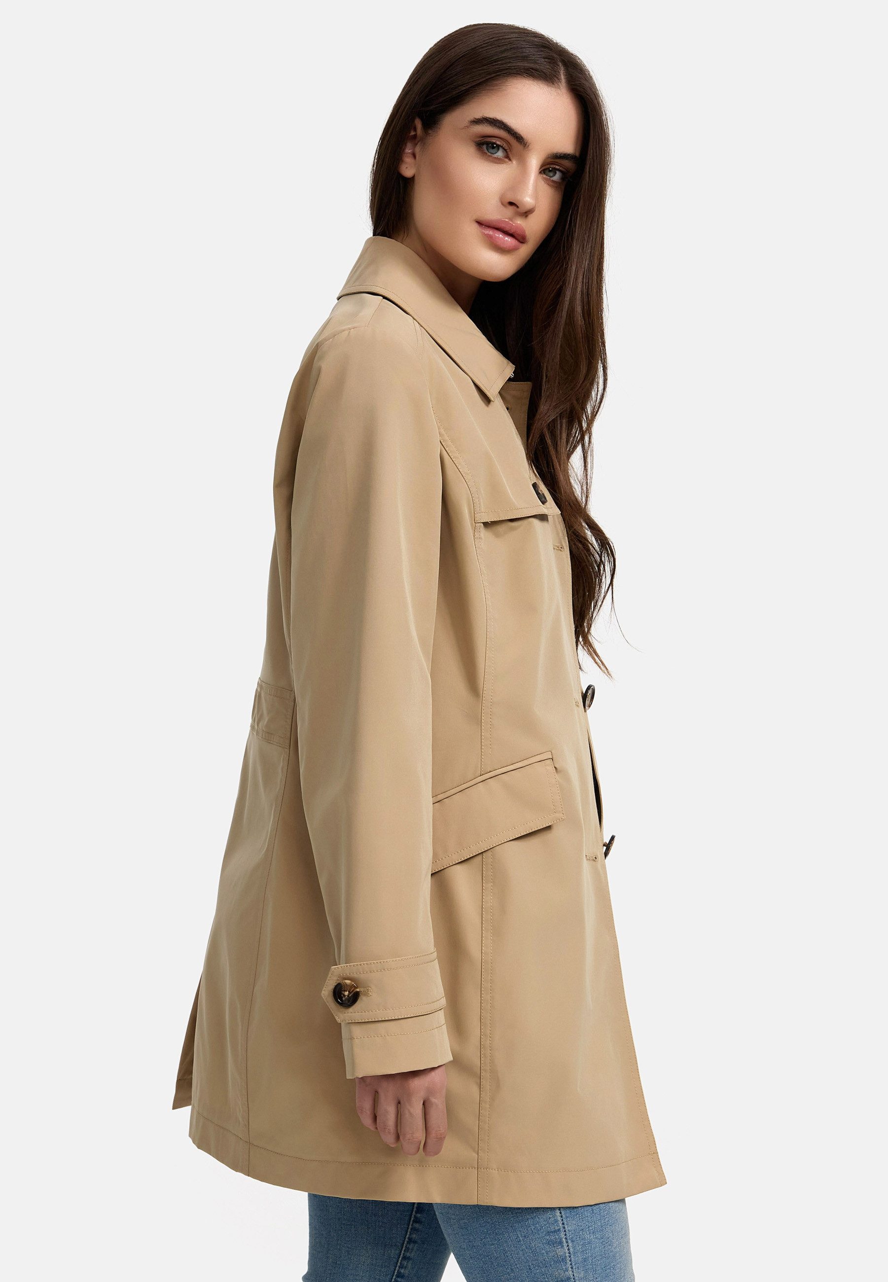 MANISA Trenchcoat met dubbel verwerkt schouderstuk