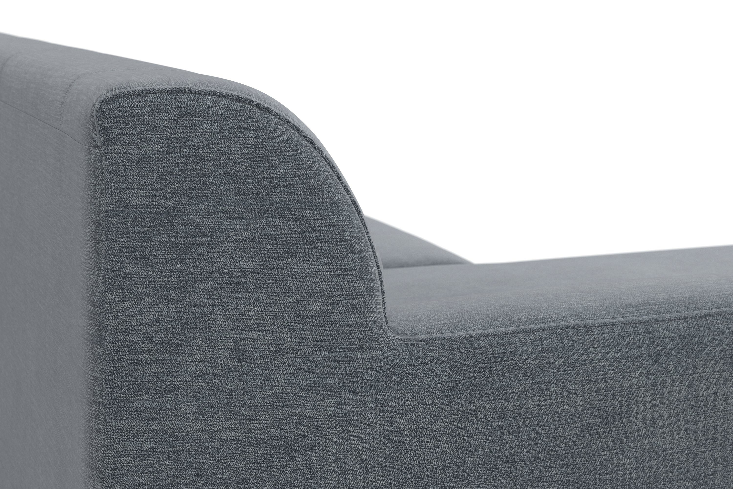 DOMO collection Hoekbank Topper, elegant en tijdloos, compacte afmetingen 245/155cm, L-vorm