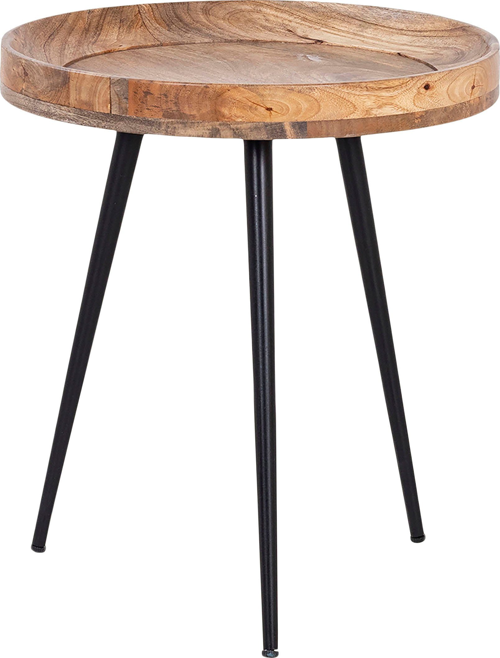 byLIVING Bijzettafel AVA Massief rond tafelblad, diameter 38 of 45 cm