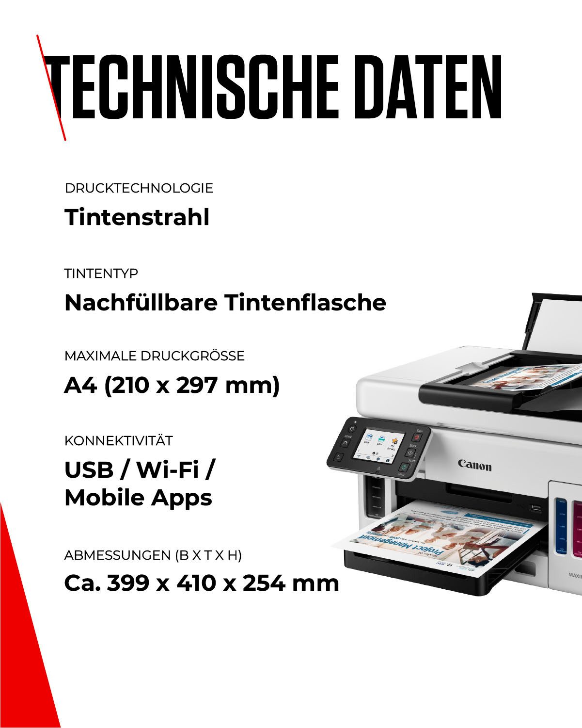 Canon Inkjetprinter MAXIFY GX6050 MegaTank printer met navulbare inktreservoirs