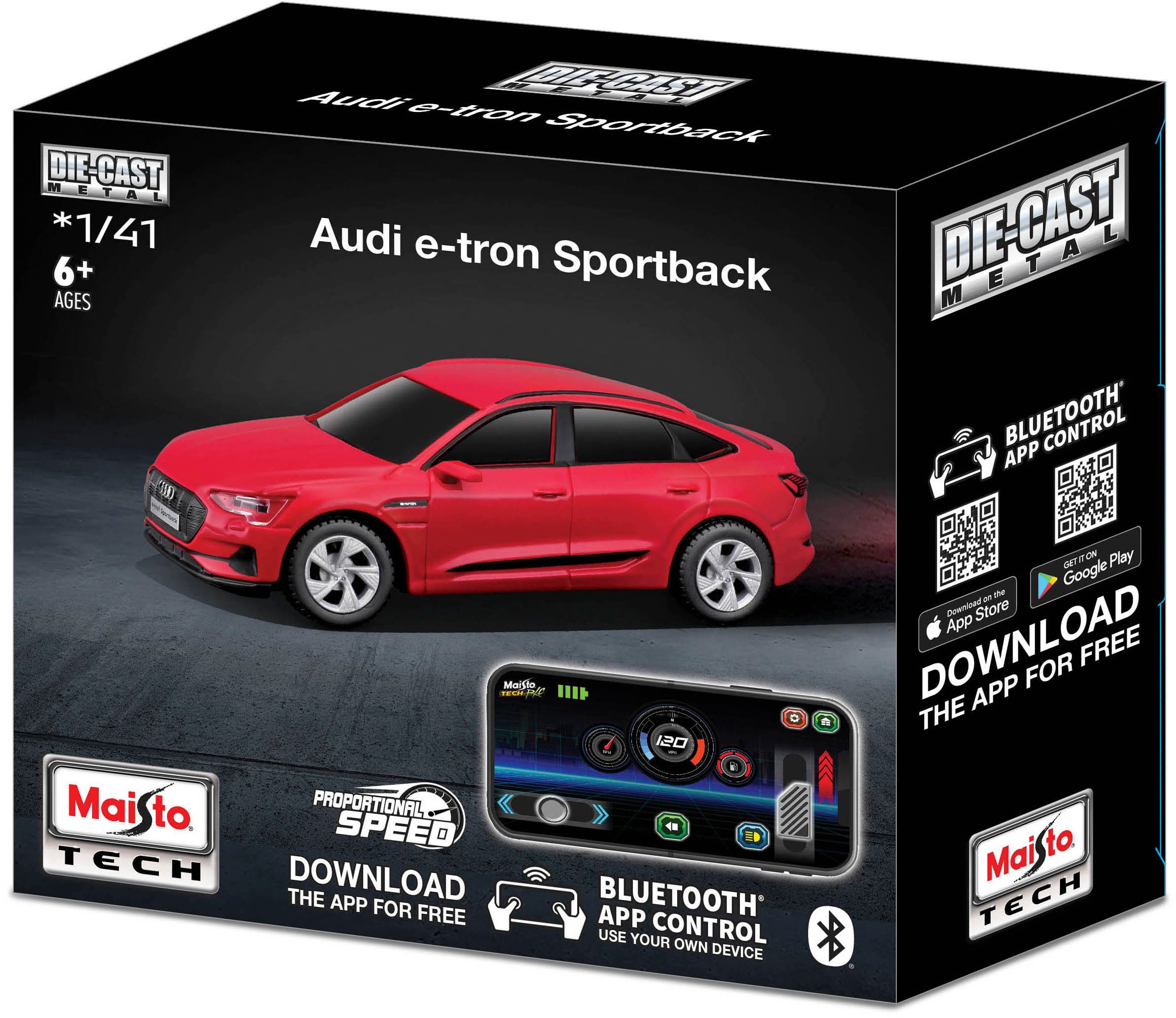 Maisto Tech Radiografisch bestuurbare auto Audi E-tron, rood Bluetooth 5.0, met licht