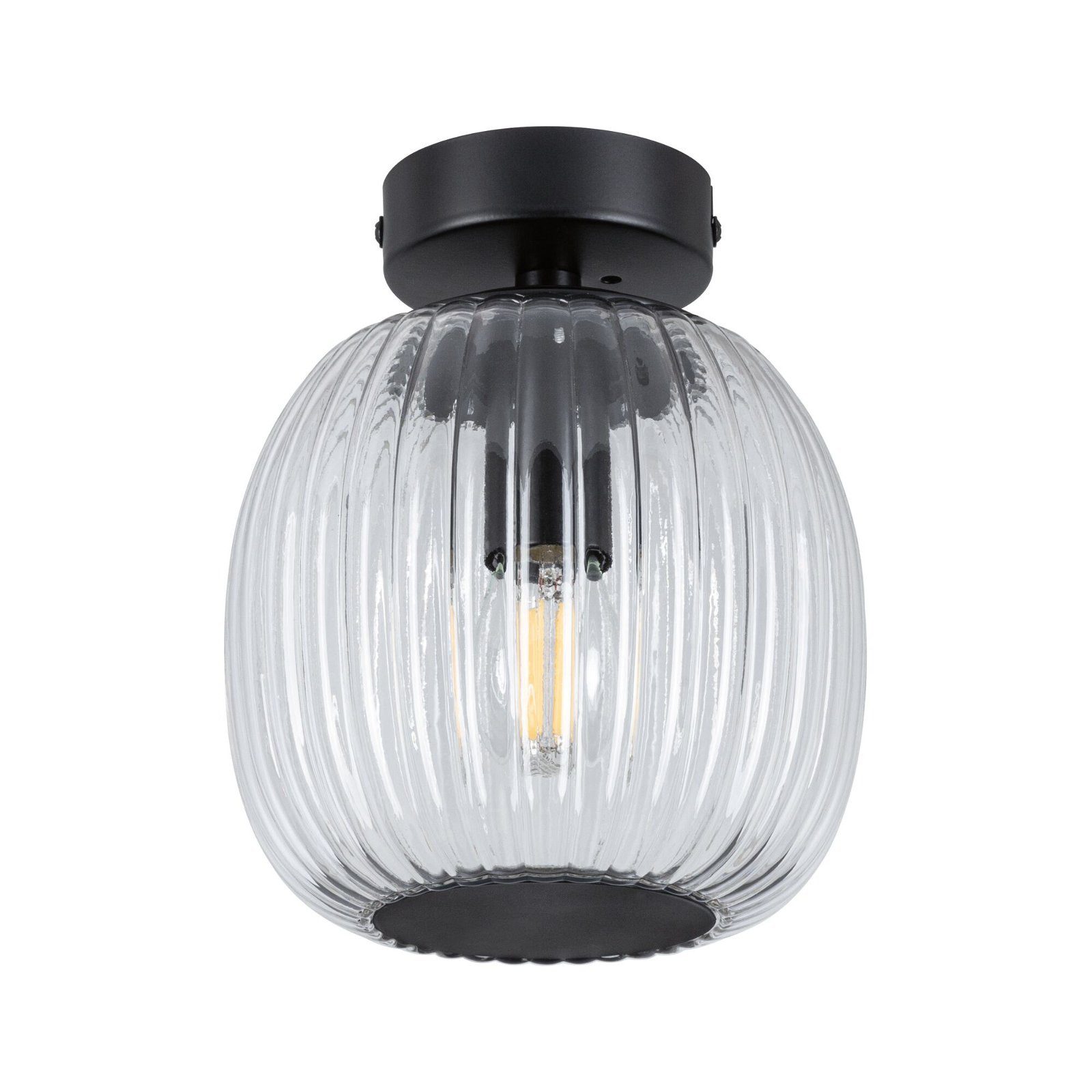 Paulmann Plafondlamp Ruya IP44 E14 230V max. 20W Glas, Zwart mat (1 stuk)