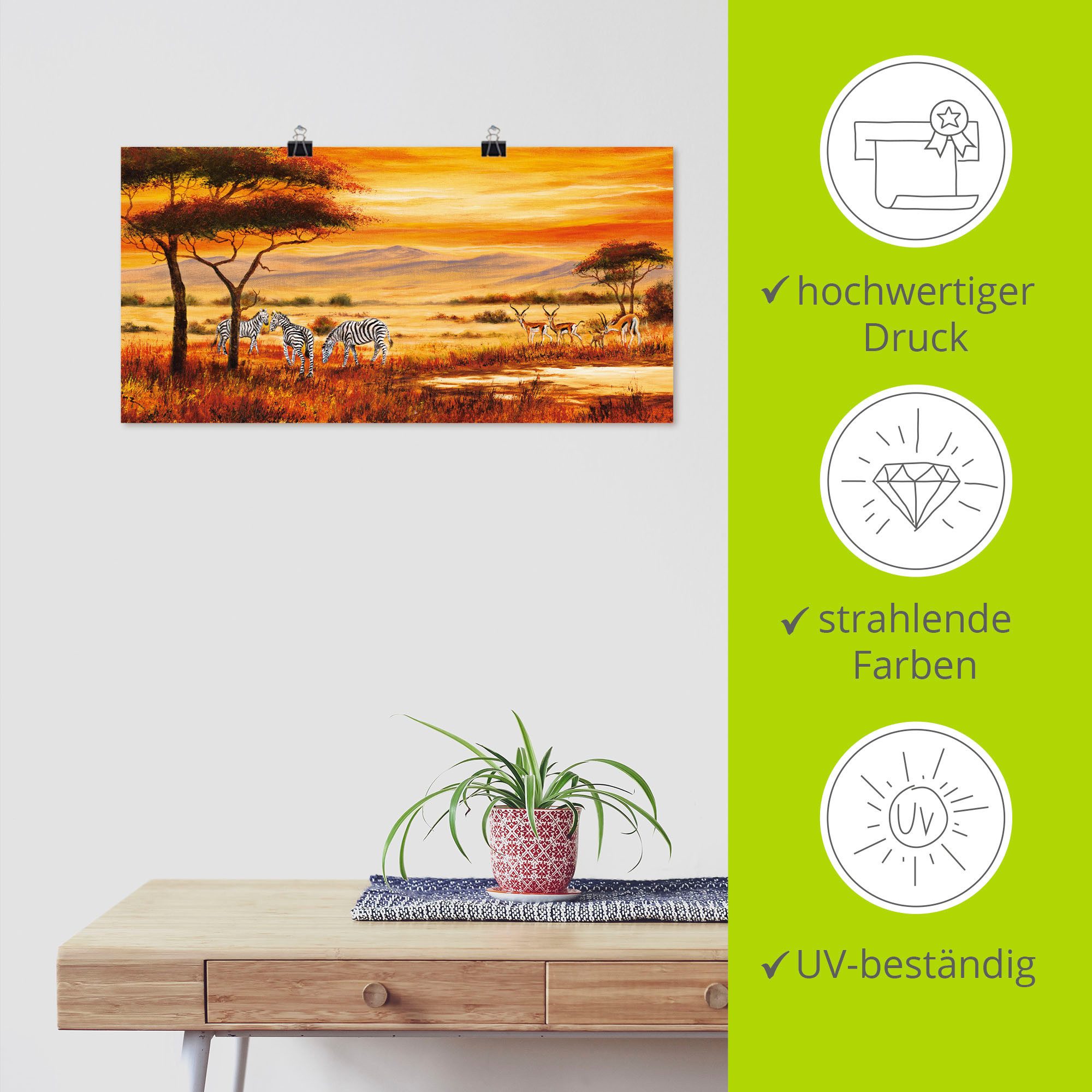 Artland Artprint Afrikaans landschap I als artprint op linnen, poster, muursticker in verschillende maten