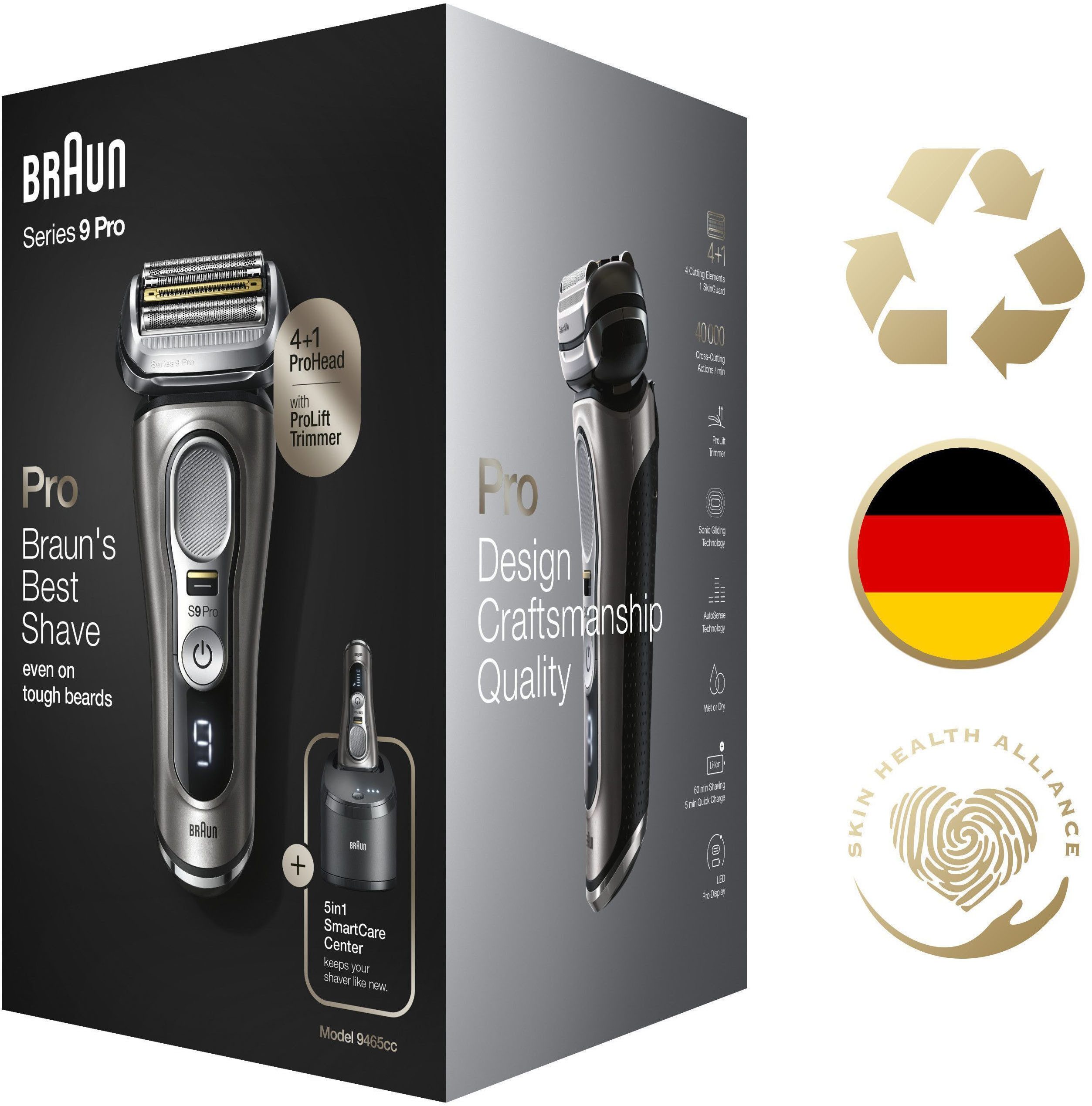 Braun Elektrisch scheerapparaat Series 9 Pro 9465cc Wet&Dry, ProLift trimmer