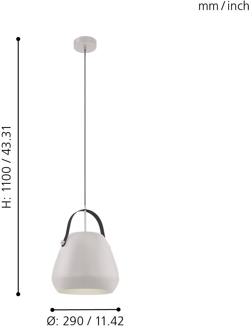 EGLO Hanglamp BEDNALL hanglamp, Eettafellamp, Lamp voor de woonkamer, E27 (1 stuk)